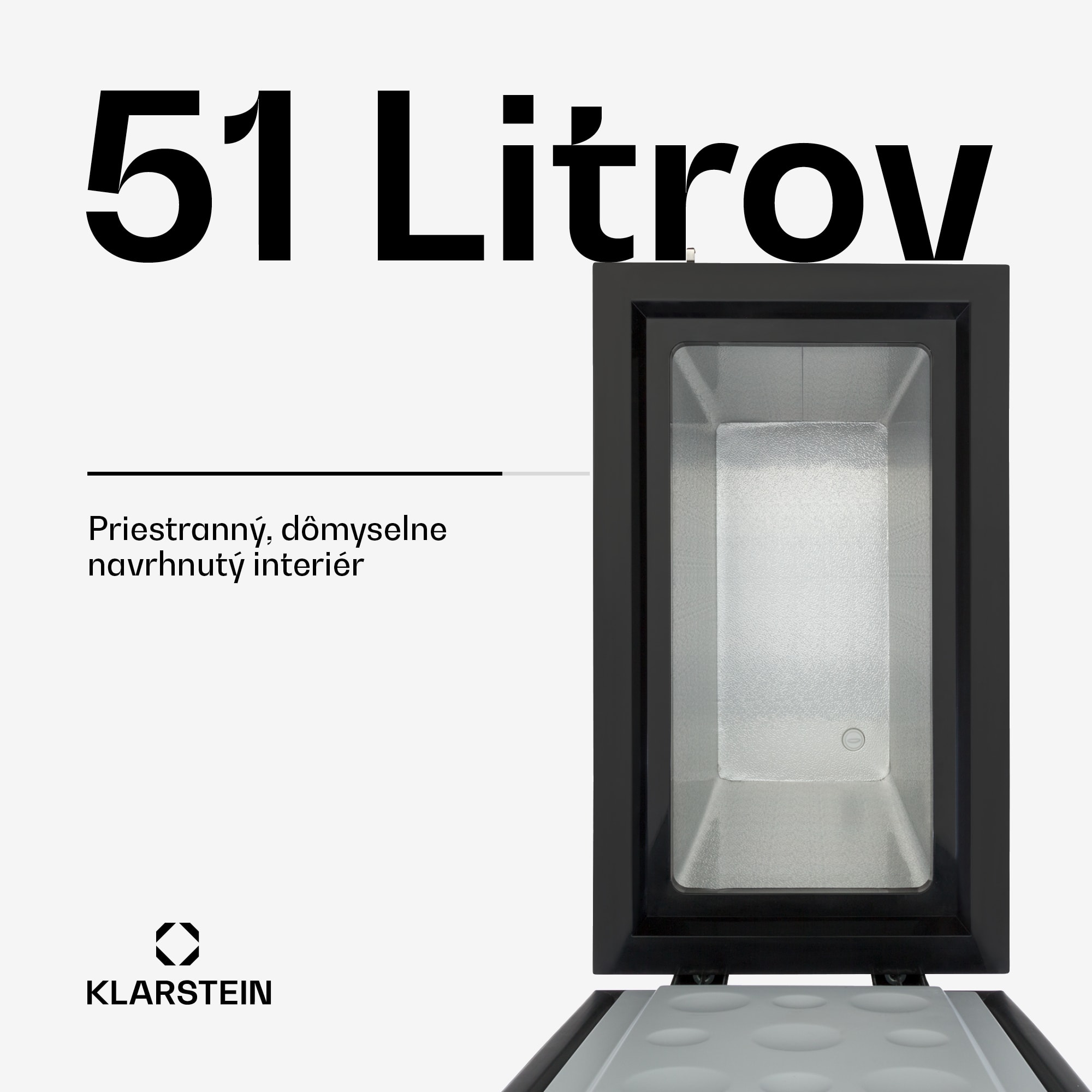 Klarstein Iceblokk 51, mraziaci box, voľne stojaci, 51 l, uzamykateľný, energet. trieda F, čierna