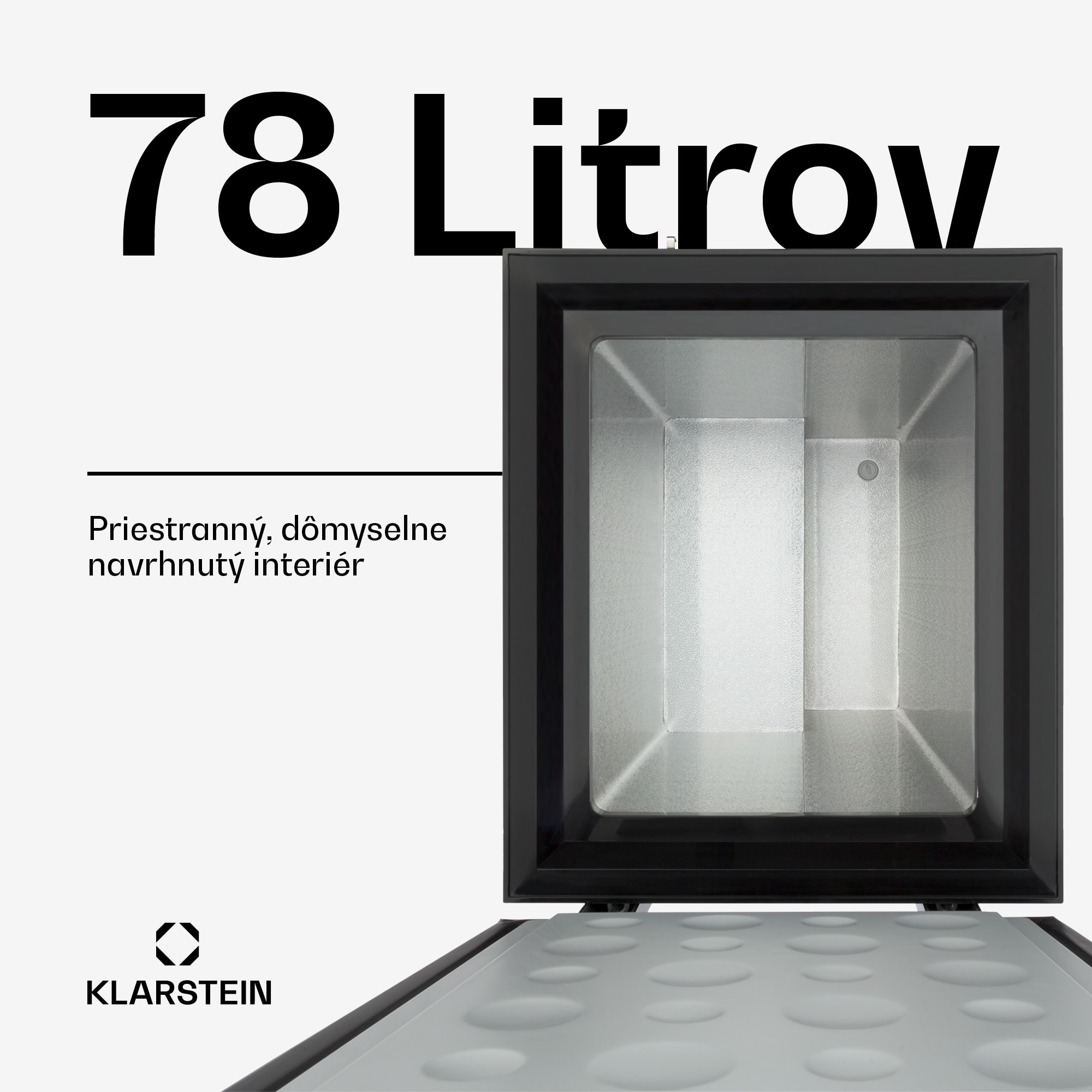 Klarstein Iceblokk 80, mraziaci box, voľne stojaci, 78 l, uzamykateľný, energet. trieda F, čierna
