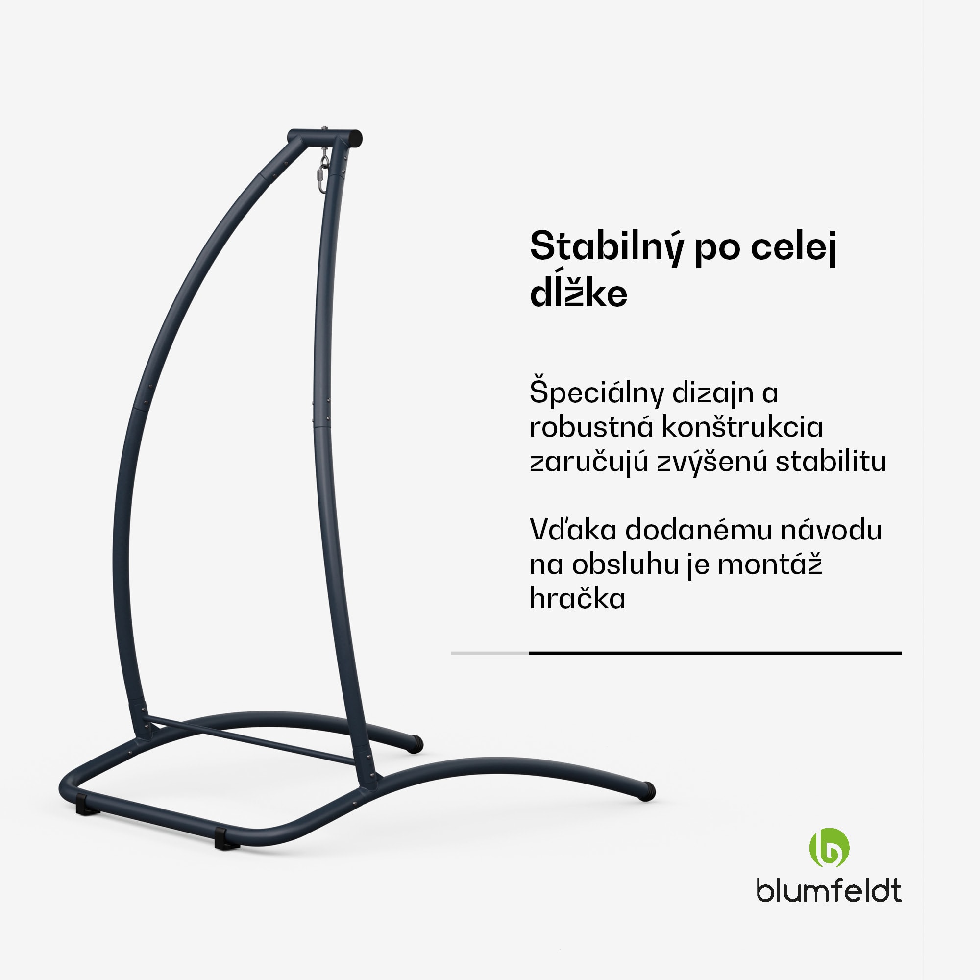 Blumfeldt SwayStation Arch rám hojdacej siete, odolný proti korózii, odolný proti poveternostným vplyvom, vnútorný/ vonkajší priestor, do 100 Kg – Obrázok 3