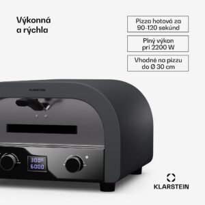 Klarstein FornoVetro Pec na pizzu určená na vonkajšie použitie, Dvojité ohrevné telesá, 2200 W, 500 °C, Cool Touch