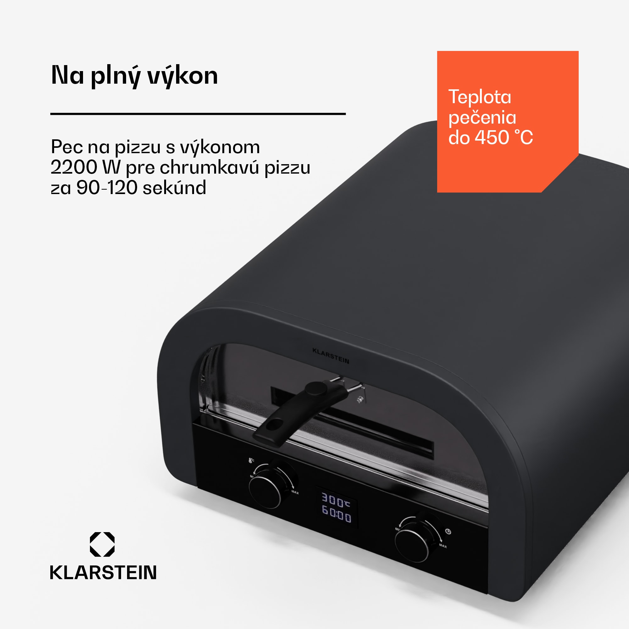 Klarstein FornoVetro Pec na pizzu určená na vonkajšie použitie, Dvojité ohrevné telesá, 2200 W, 500 °C, Cool Touch – Obrázok 2
