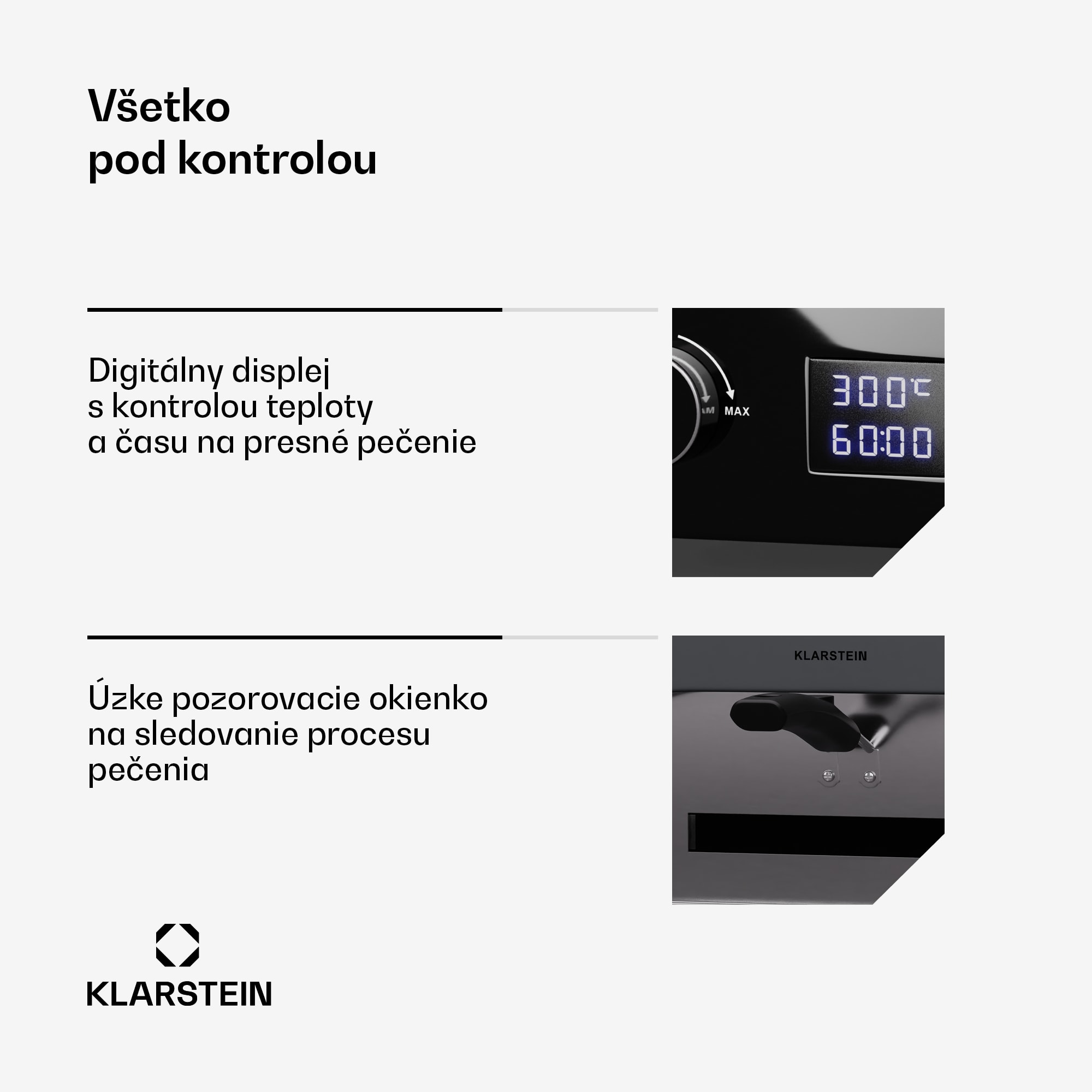 Klarstein FornoVetro Pec na pizzu určená na vonkajšie použitie, Dvojité ohrevné telesá, 2200 W, 500 °C, Cool Touch – Obrázok 4