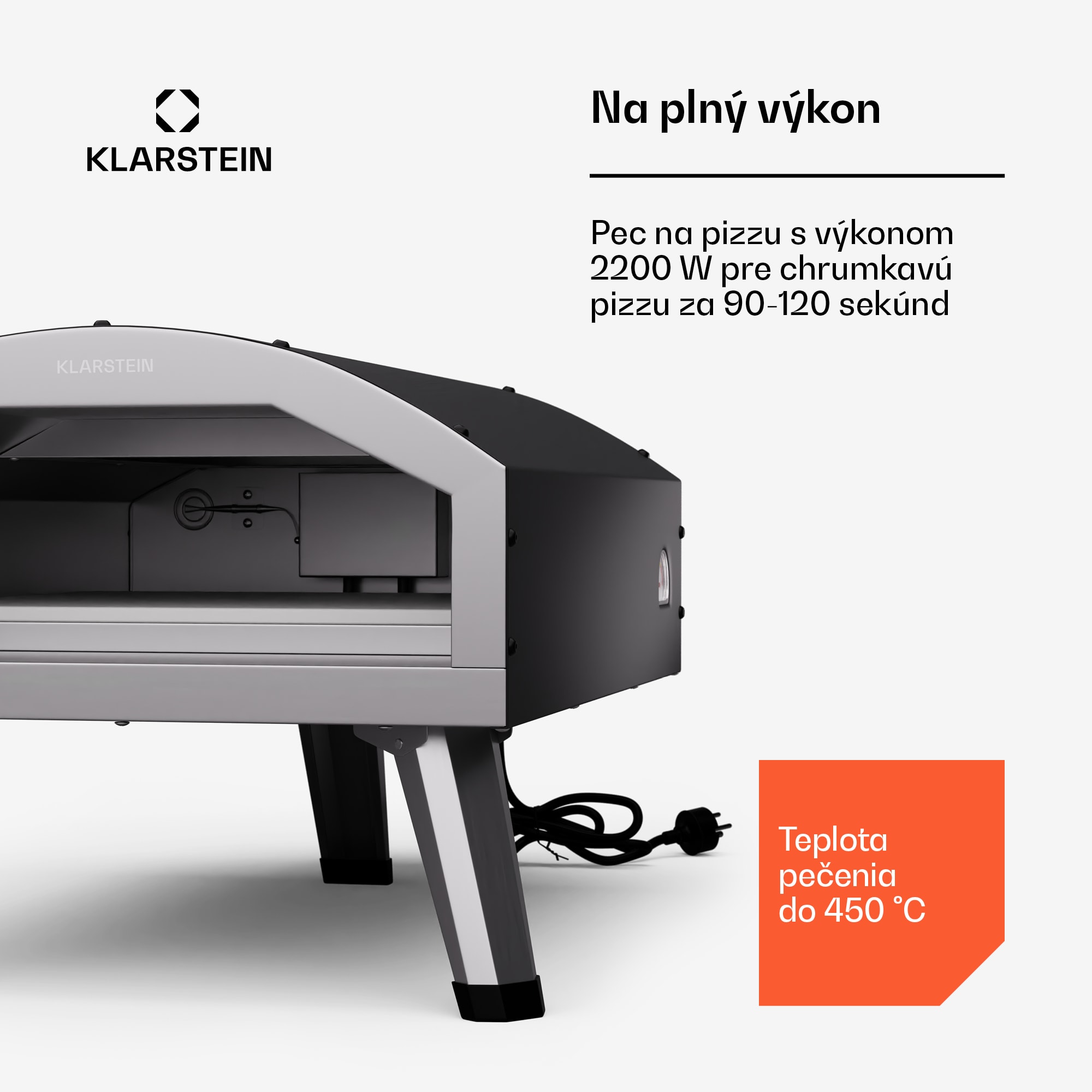 Klarstein LaFiamma Pec na pizzu určená na vonkajšie použitie, Dvojité ohrevné telesá, 2000 W až do 450 °C – Obrázok 2