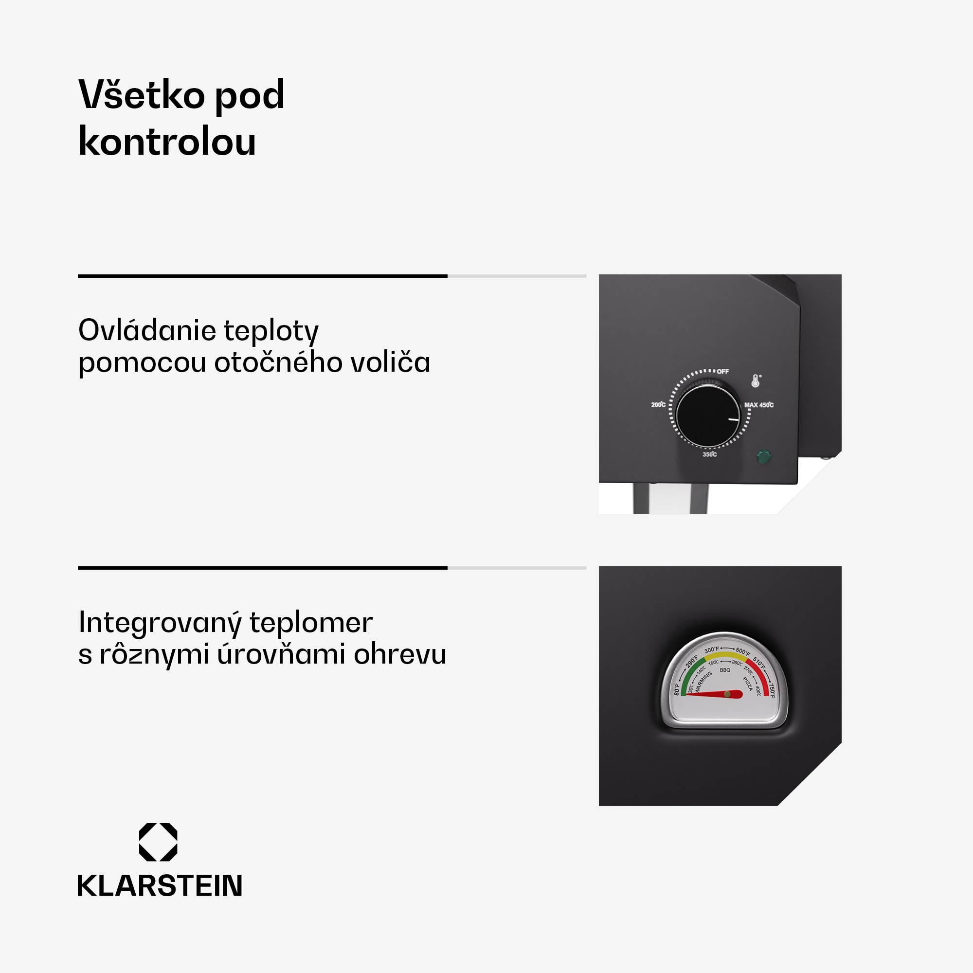 Klarstein LaFiamma Pec na pizzu určená na vonkajšie použitie, Dvojité ohrevné telesá, 2000 W až do 450 °C – Obrázok 4