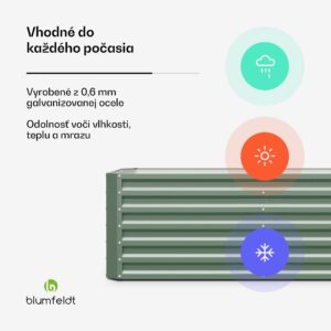 Blumfeldt High Grow Straight vyvýšený záhon 180x60x90 cm oceľový profil jednoduchá montáž odolný proti hrdzi a mrazu
