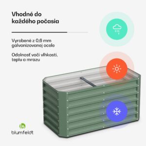 Blumfeldt High Grow Straight vyvýšený záhon 120x60x60 cm oceľový trapézový plech jednoduchá montáž odolný voči hrdzi a mrazu