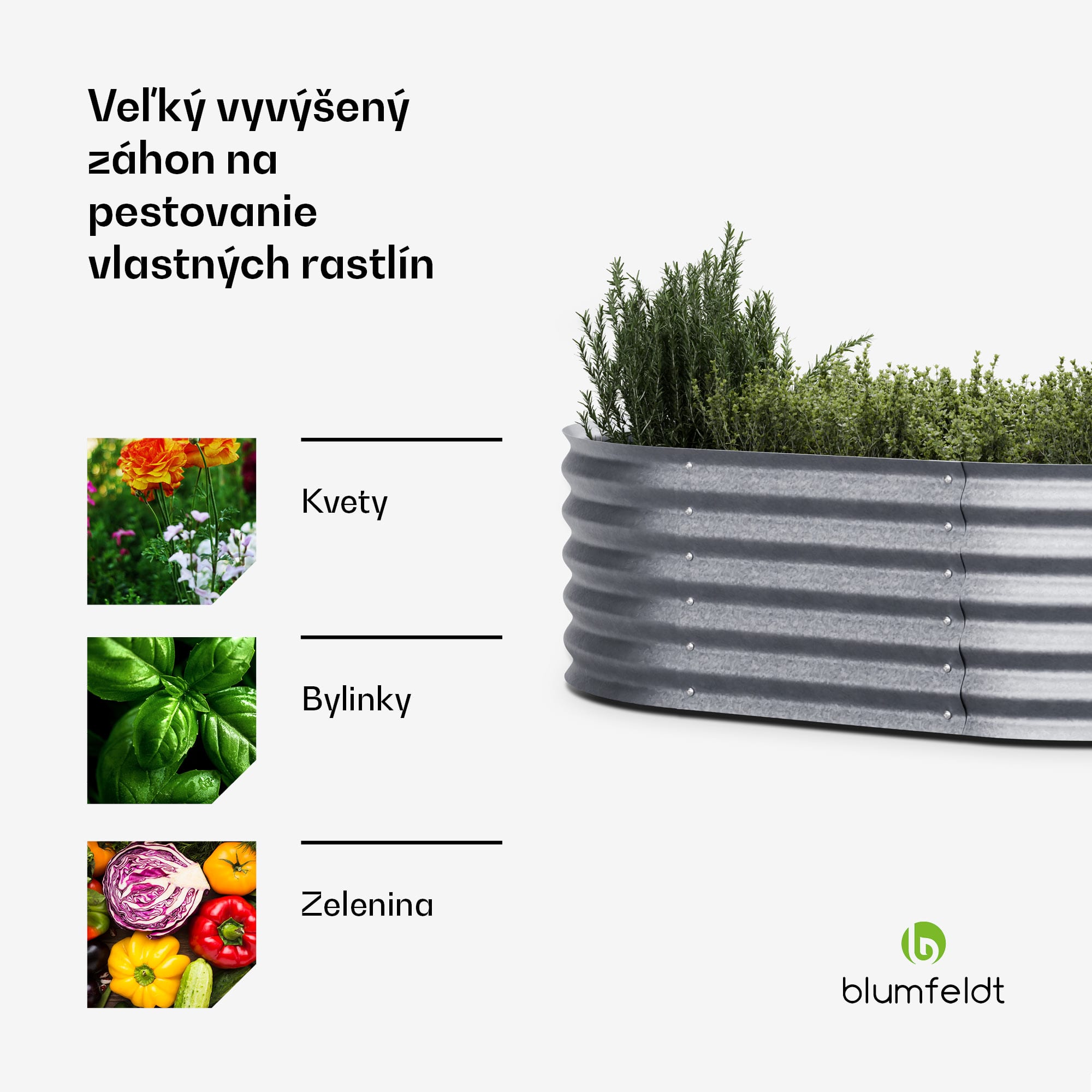 Blumfeldt High Grow Extended, vzvýšený záhon, 150x43x60 cm, z vlnitého oceľového plechu, jednoduchá montáž, odolný voči hrdzi a mrazu – Obrázok 3