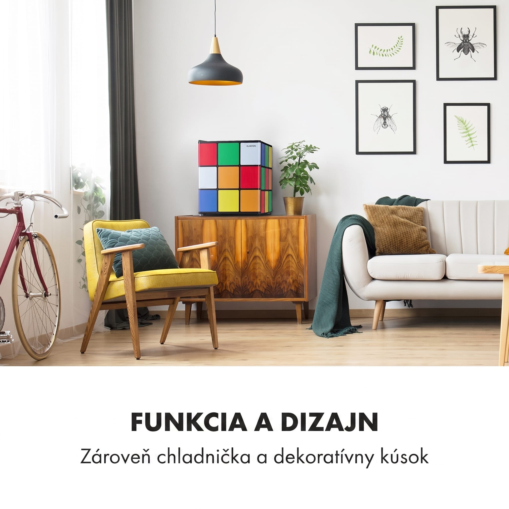 Klarstein Solve, chladnička, mini bar, 48 l, dizajn magickej kocky – Obrázok 4