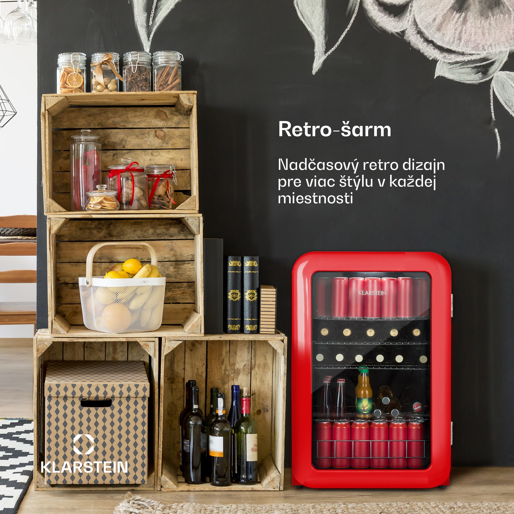 Klarstein PopLife, chladnička na nápoje, chladnička, 115 l, 0-10°C, retro dizajn – Obrázok 2