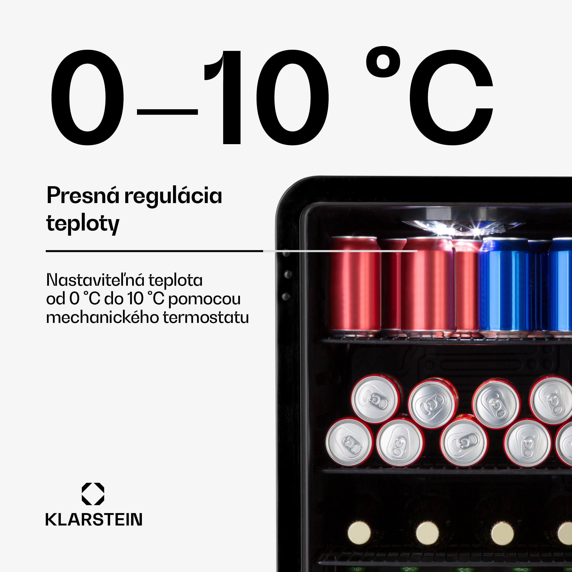 Klarstein PopLife, chladnička na nápoje, chladnička, 70 l, 0-10°C, retro dizajn, LED – Obrázok 3