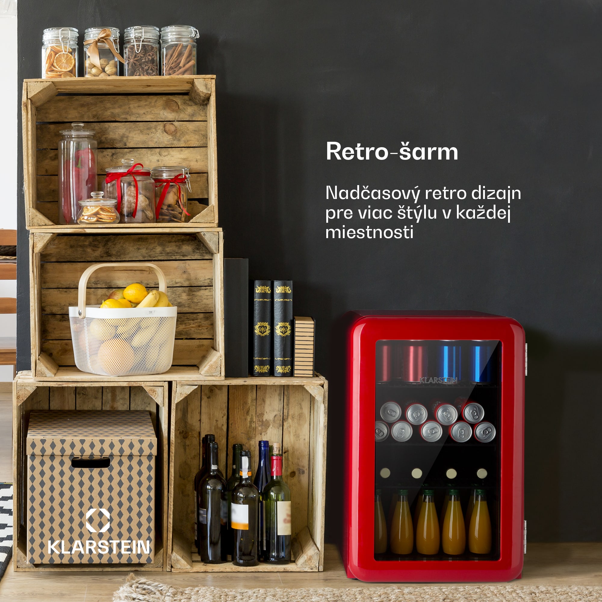Klarstein PopLife, chladnička na nápoje, chladnička, 70 l, 0-10°C, retro dizajn, LED – Obrázok 2