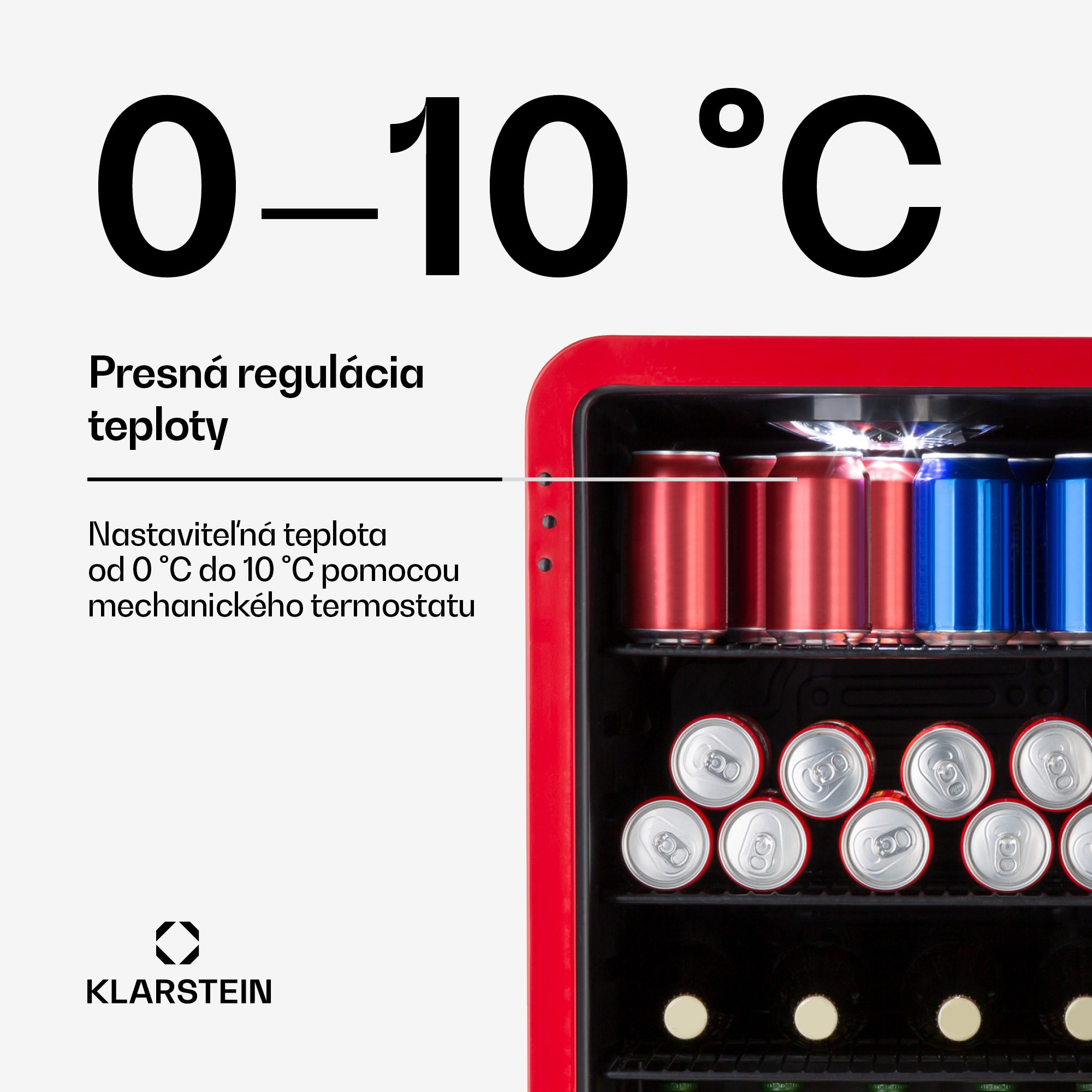 Klarstein PopLife, chladnička na nápoje, chladnička, 70 l, 0-10°C, retro dizajn, LED – Obrázok 3
