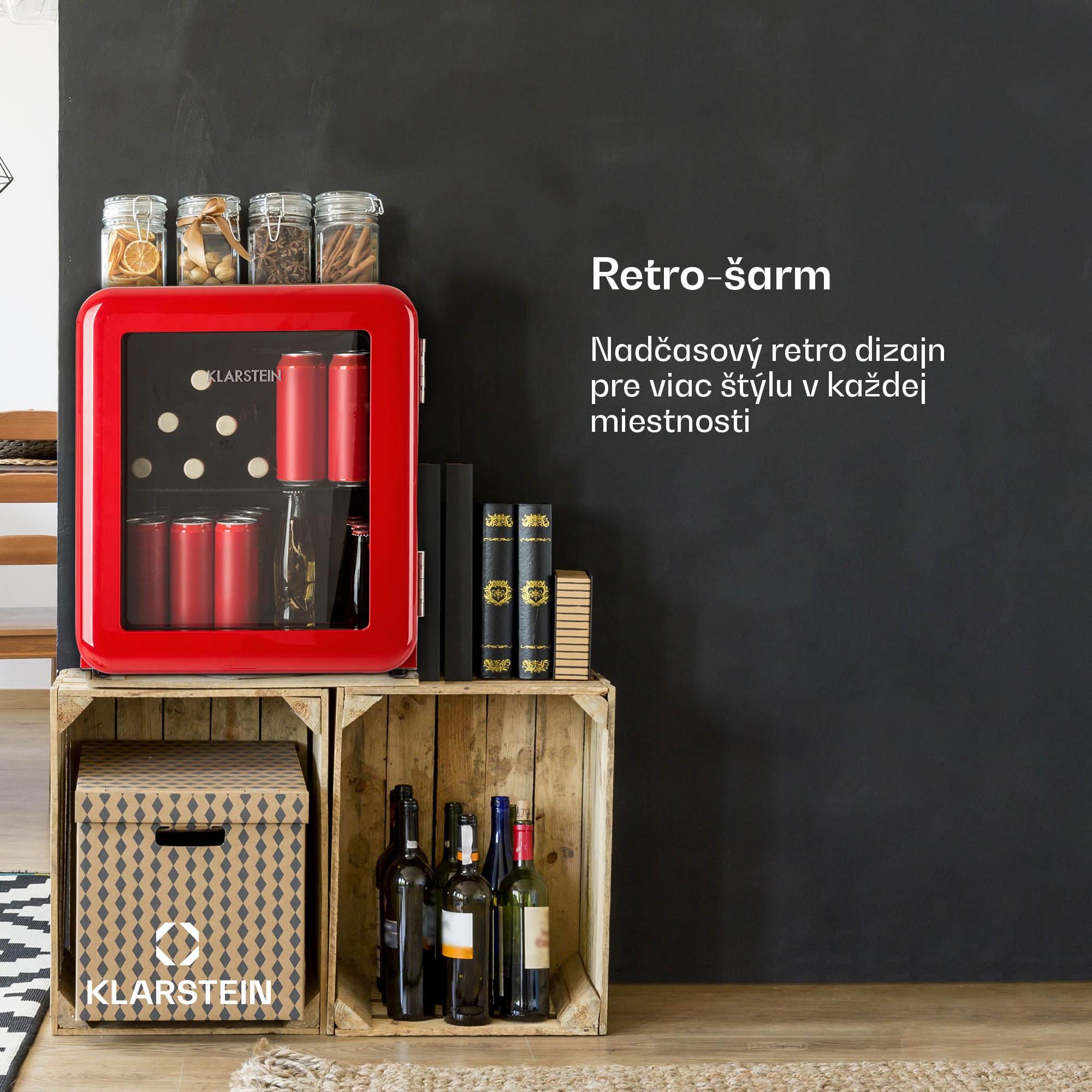 Klarstein PopLife 48, chladnička na nápoje, 0-10°C, retro dizajn – Obrázok 2