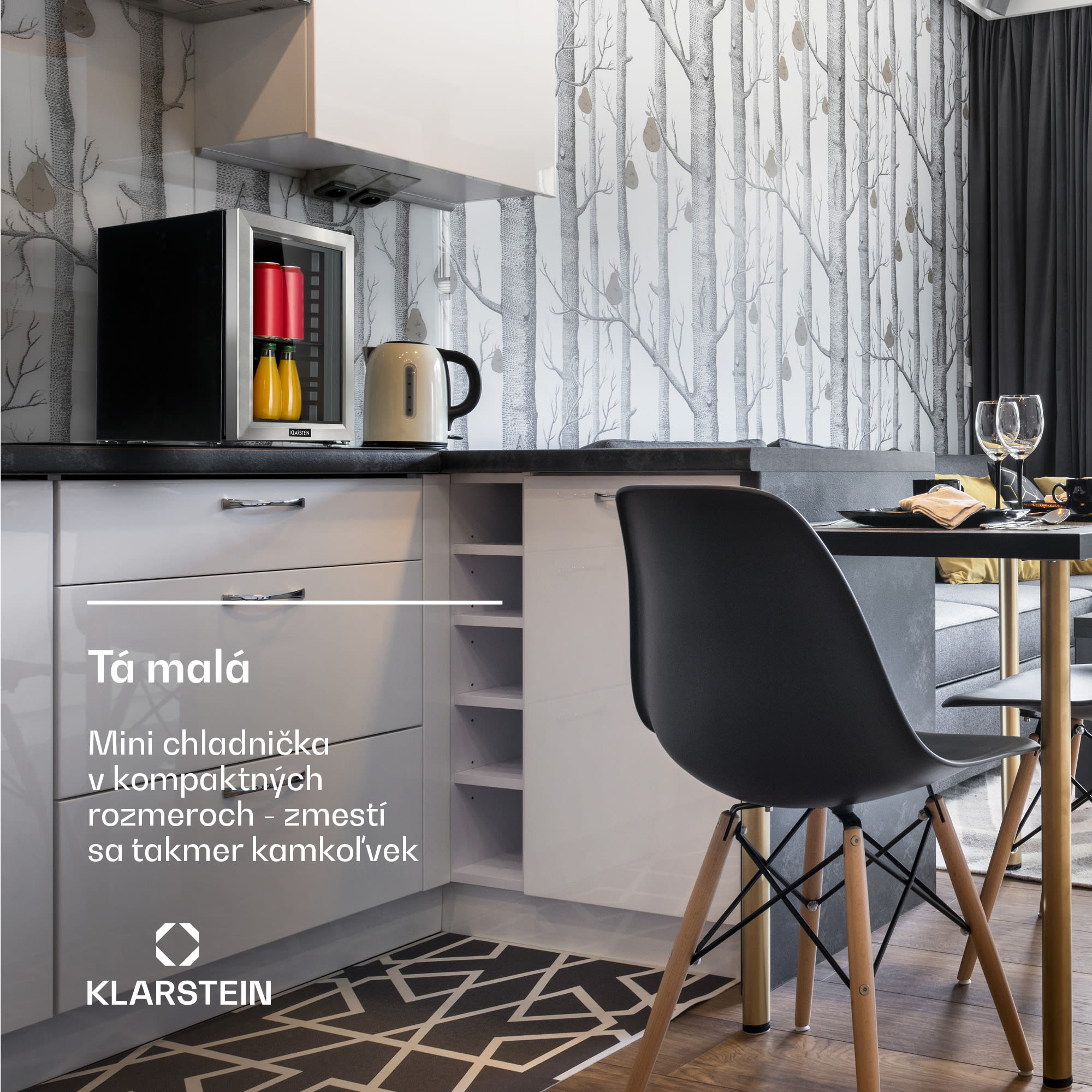 Klarstein Harlem, chladnička na nápoje, 23 l, 1 kovová polica, sklenené dvere – Obrázok 2