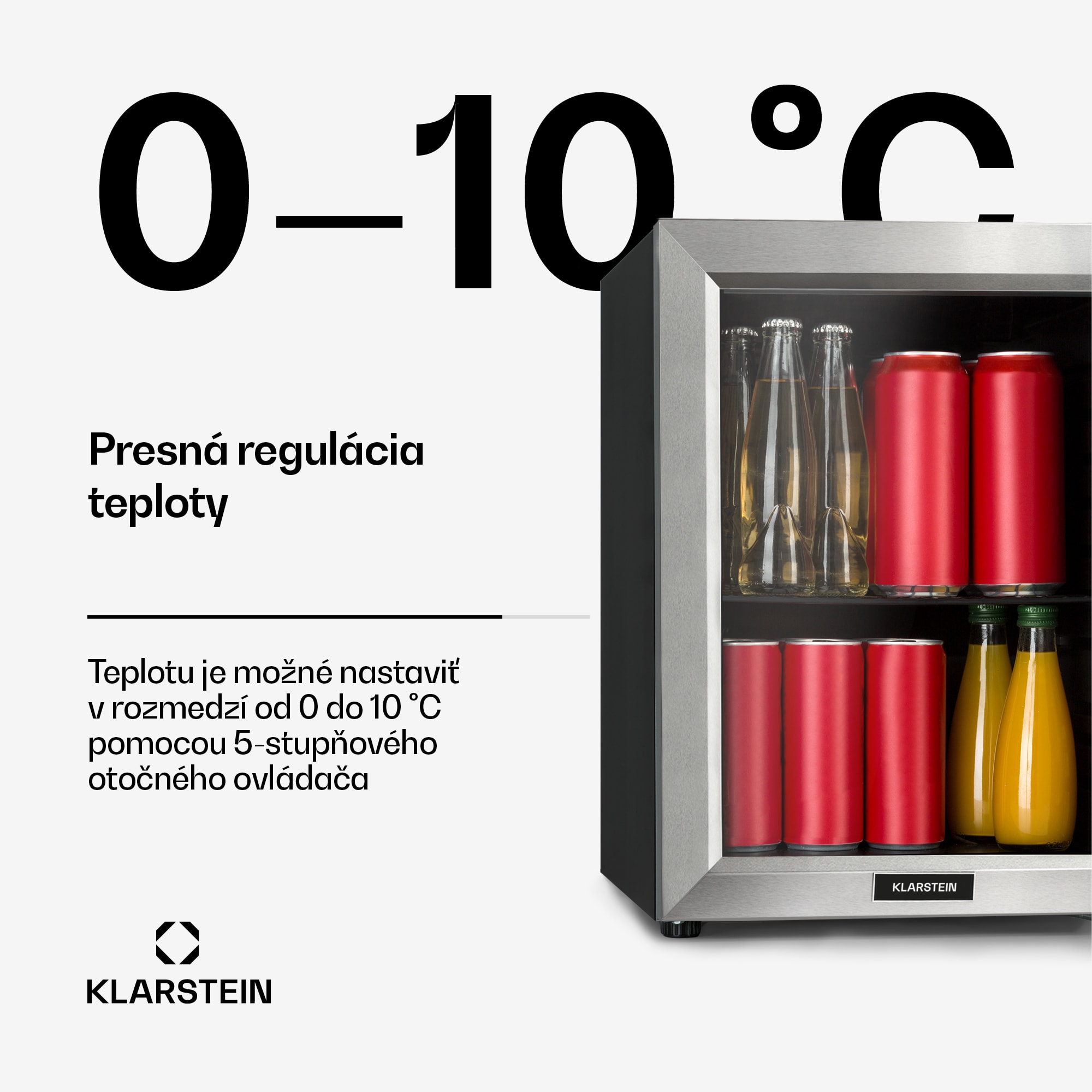 Klarstein Harlem, chladnička na nápoje, 23 l, 1 kovová polica, sklenené dvere – Obrázok 3