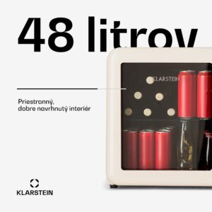Klarstein PopLife 48, chladnička na nápoje, chladnička, 48 l, 0-10°C, retro dizajn