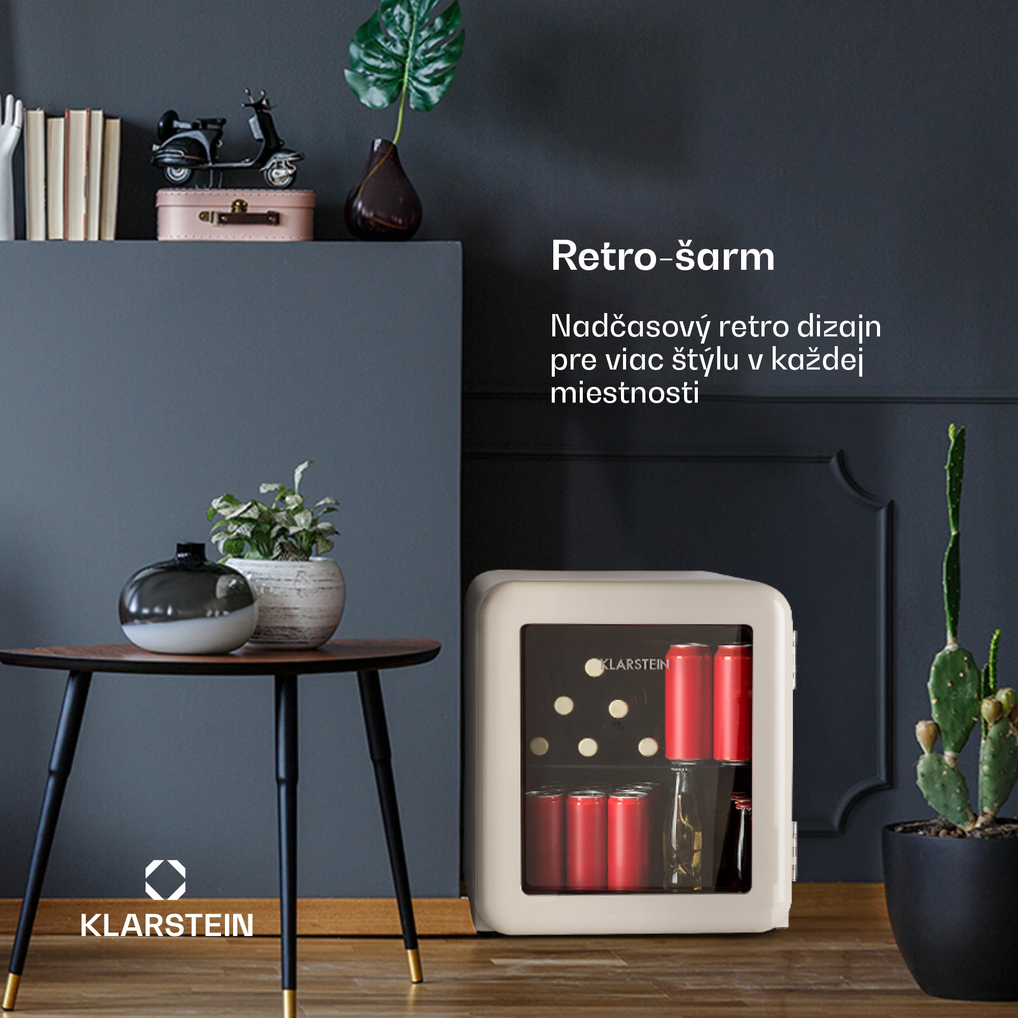 Klarstein PopLife 48, chladnička na nápoje, chladnička, 48 l, 0-10°C, retro dizajn – Obrázok 2