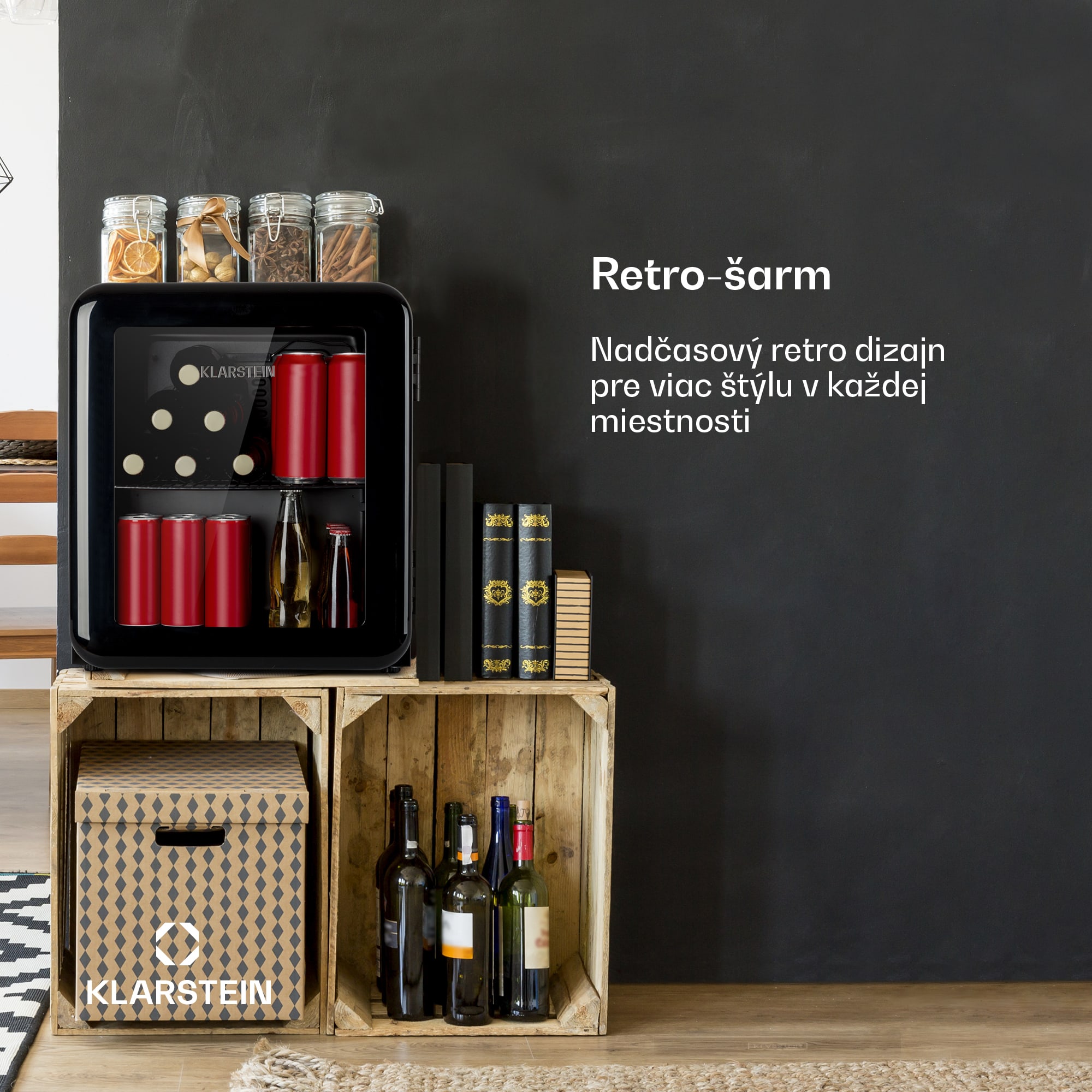 Klarstein PopLife, chladnička na nápoje, chladnička, 0-10°C, retro dizajn – Obrázok 2