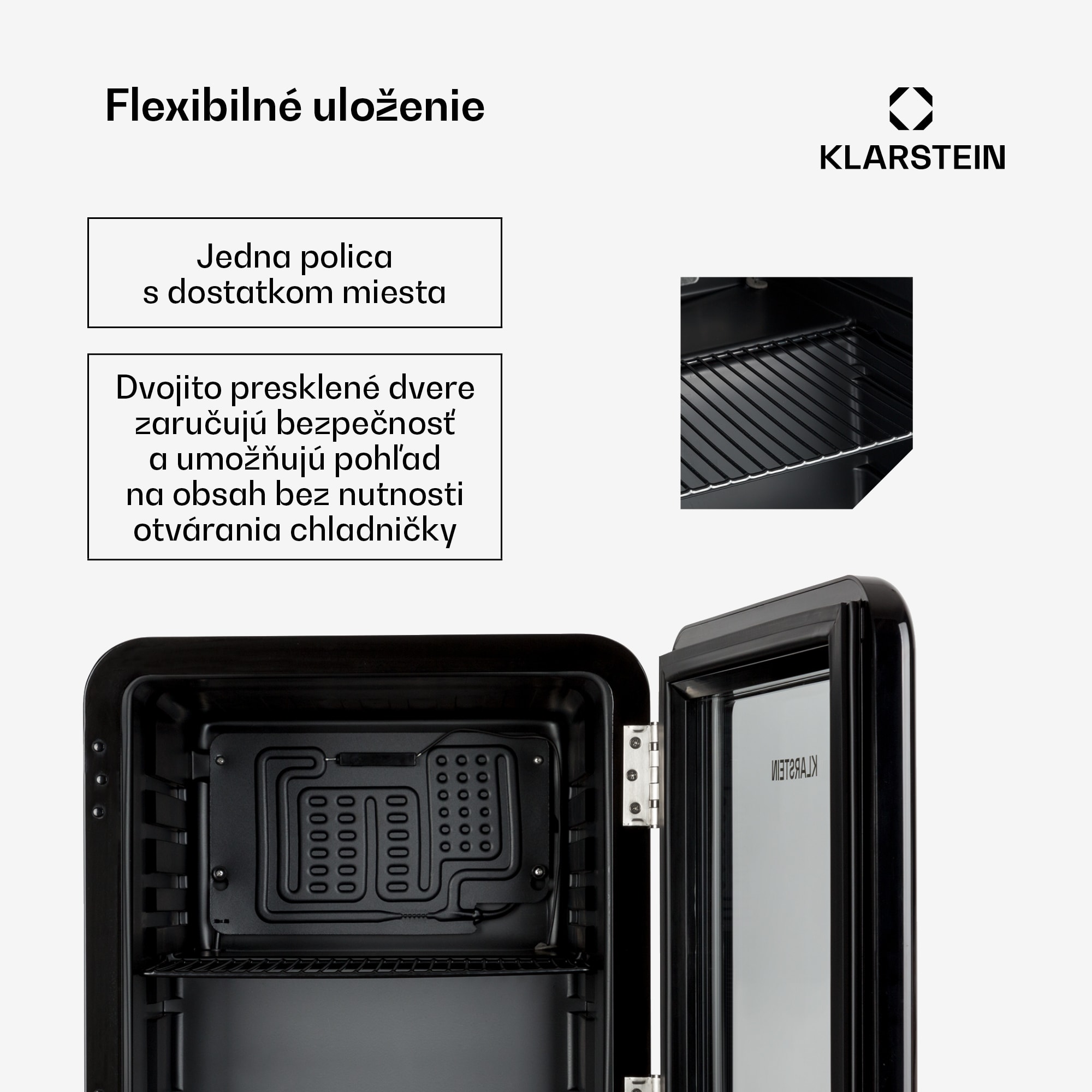 Klarstein PopLife, chladnička na nápoje, chladnička, 0-10°C, retro dizajn – Obrázok 4