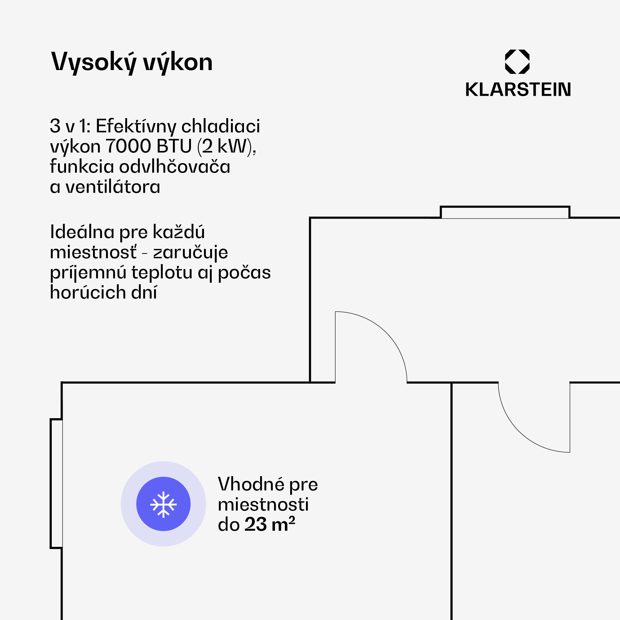 Klarstein Breeze Box 7K Smart PAC klimatizácia, režim 3 v 1, Inteigentné ovládanie, do 25 m², 24-hodinový časovač, mobilná – Obrázok 2