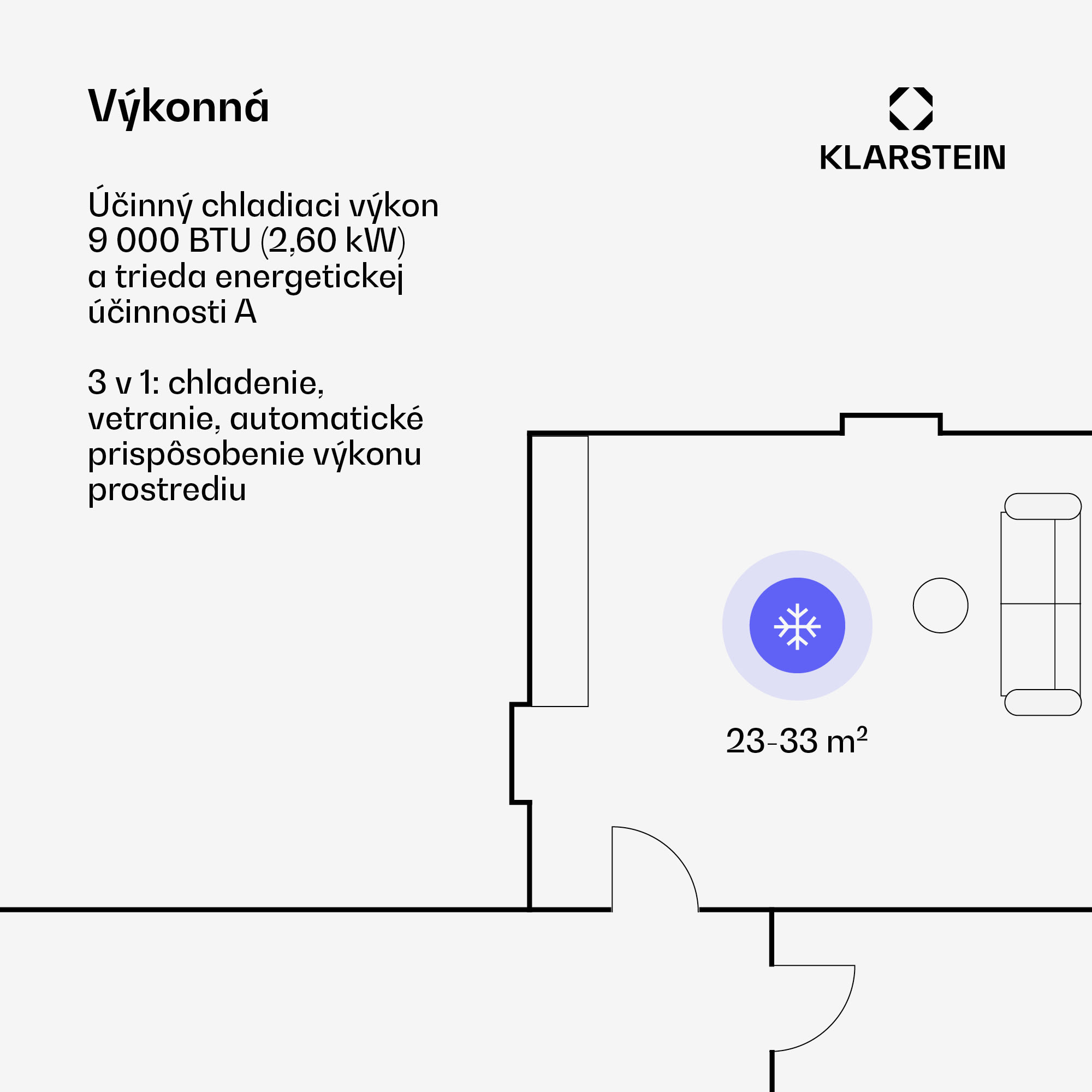 Klarstein Aero Ring 9K klimatizačné zariadenie 9 000 BTU mobilné a inteligentné pre max. 31 m² so hlasovým ovládaním – Obrázok 2