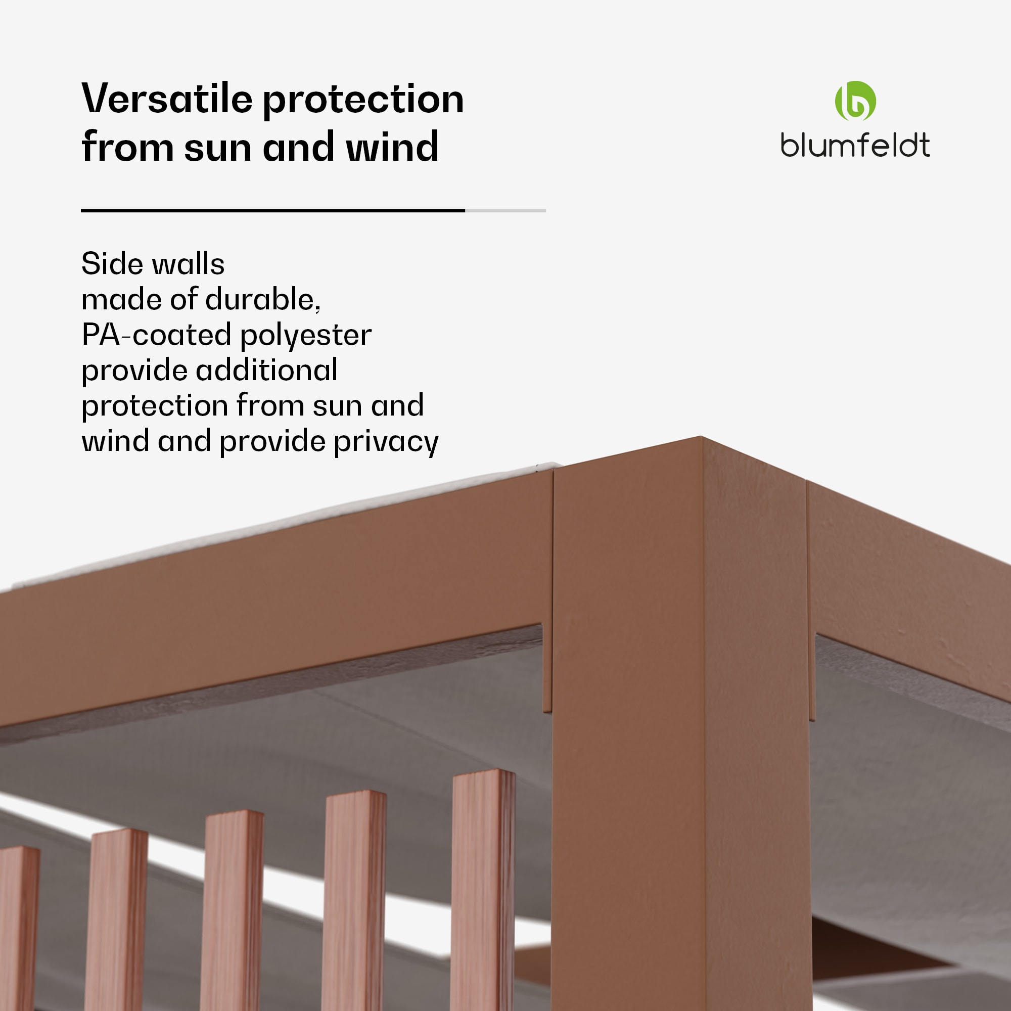 Blumfeldt Shade Cove Vert, pergola, 3 x 3 m, bočné steny, práškovo lakovaná farba, odolná voči poveternostným vplyvom – Obrázok 3