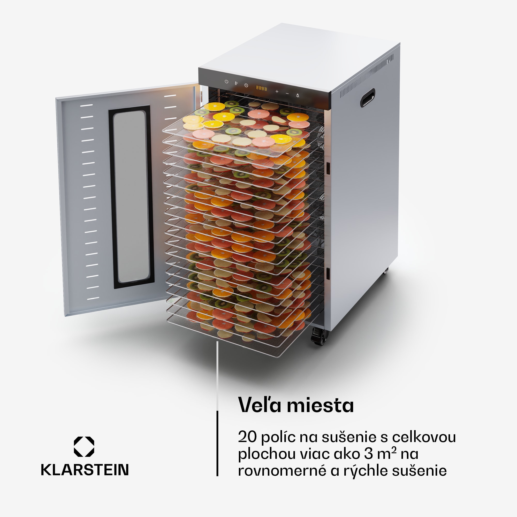Klarstein MasterJerky 300 sušička, 2 000 W, 30 - 90 °C, 24h časovač, nehrdzavejúca oceľ – Obrázok 2