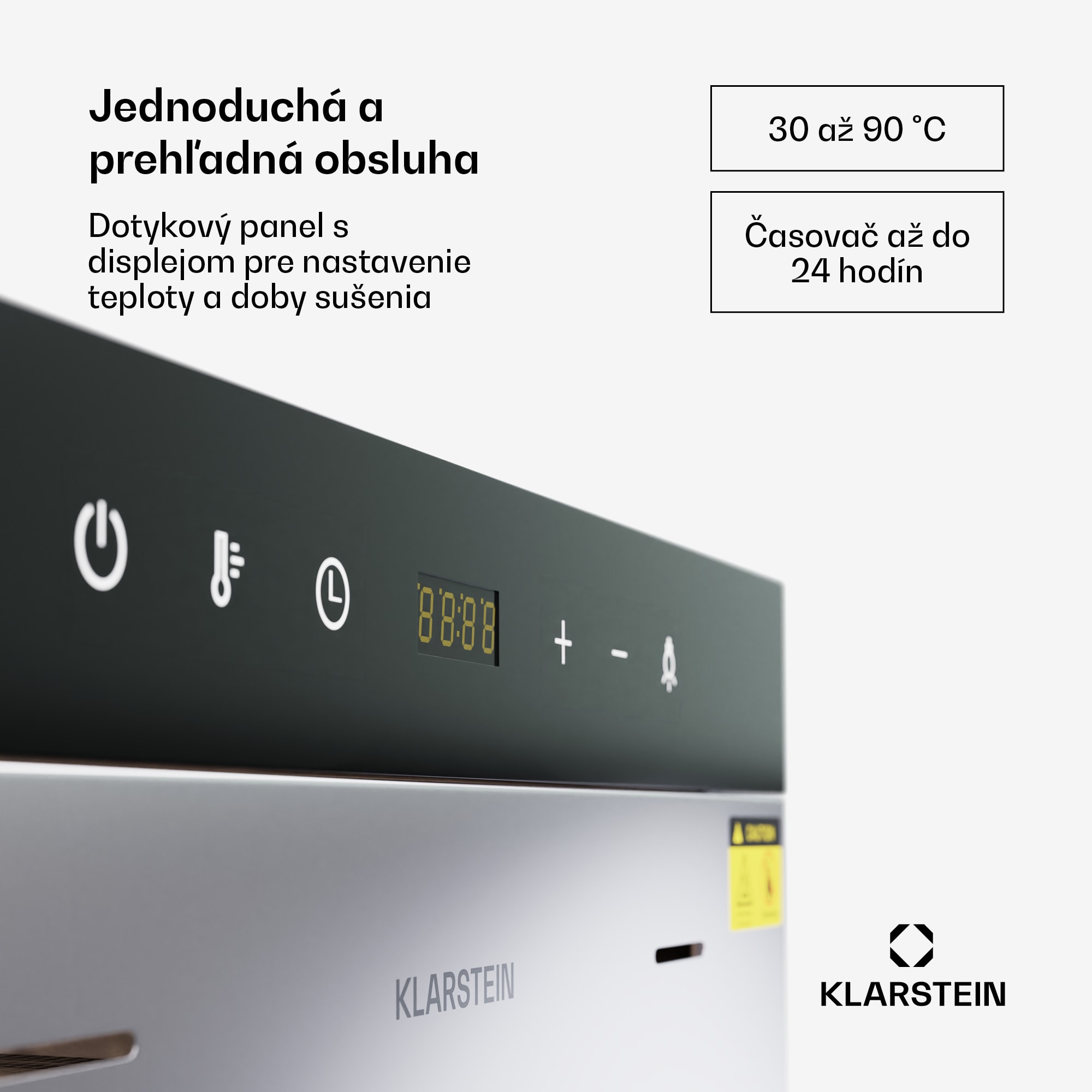Klarstein MasterJerky 350, sušička, výkon 2 000 W, teplotný rozsah 30 - 90 °C, časovač na 24 hodín, nehrdzavejúca oceľ – Obrázok 3