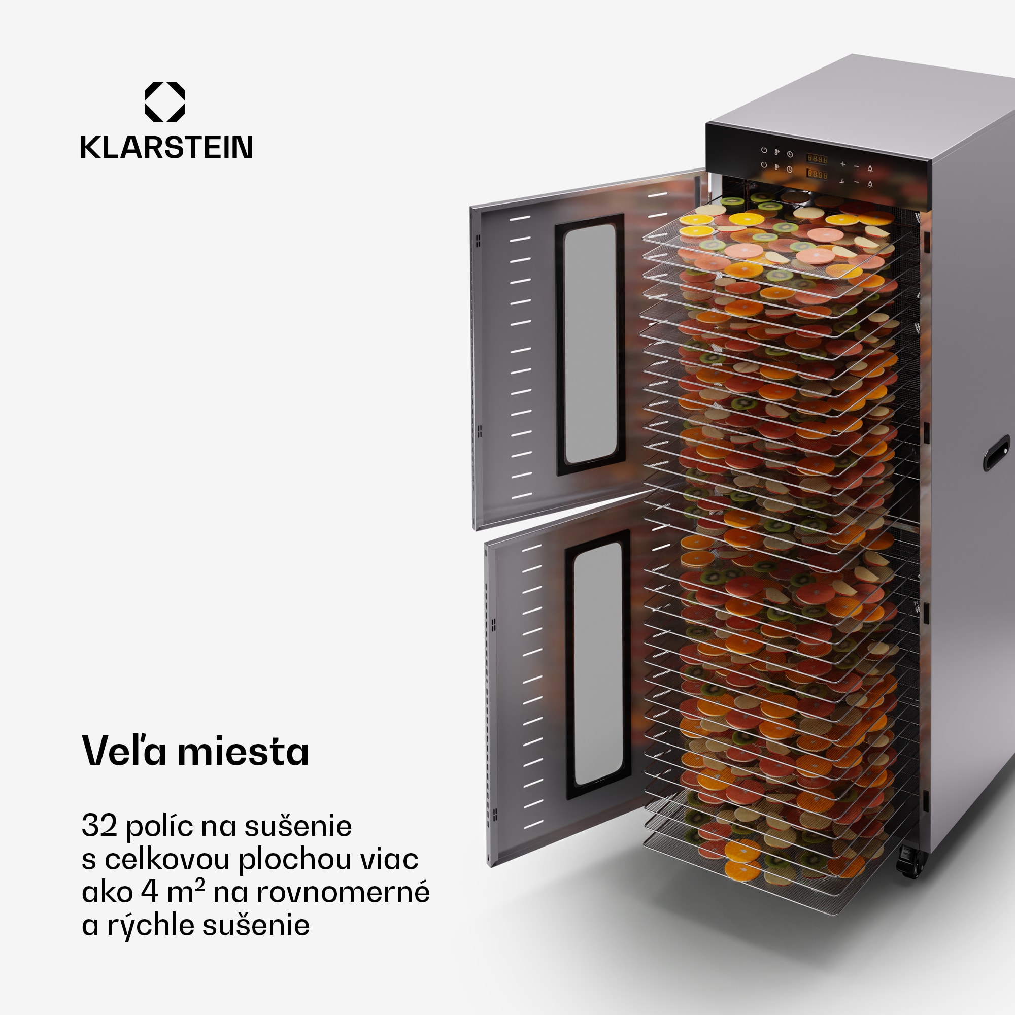 Klarstein Master Jerky 500 Vertical, sušička, výkon 3 000 W, s dvoma komorami, teplotný rozsah 30 - 90 °C – Obrázok 2