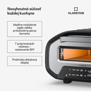 Klarstein PizzaForno elektrická pec na pizzu s výkonom 1 700 W, 7 programov + pamäťová funkcia, digitálny displej