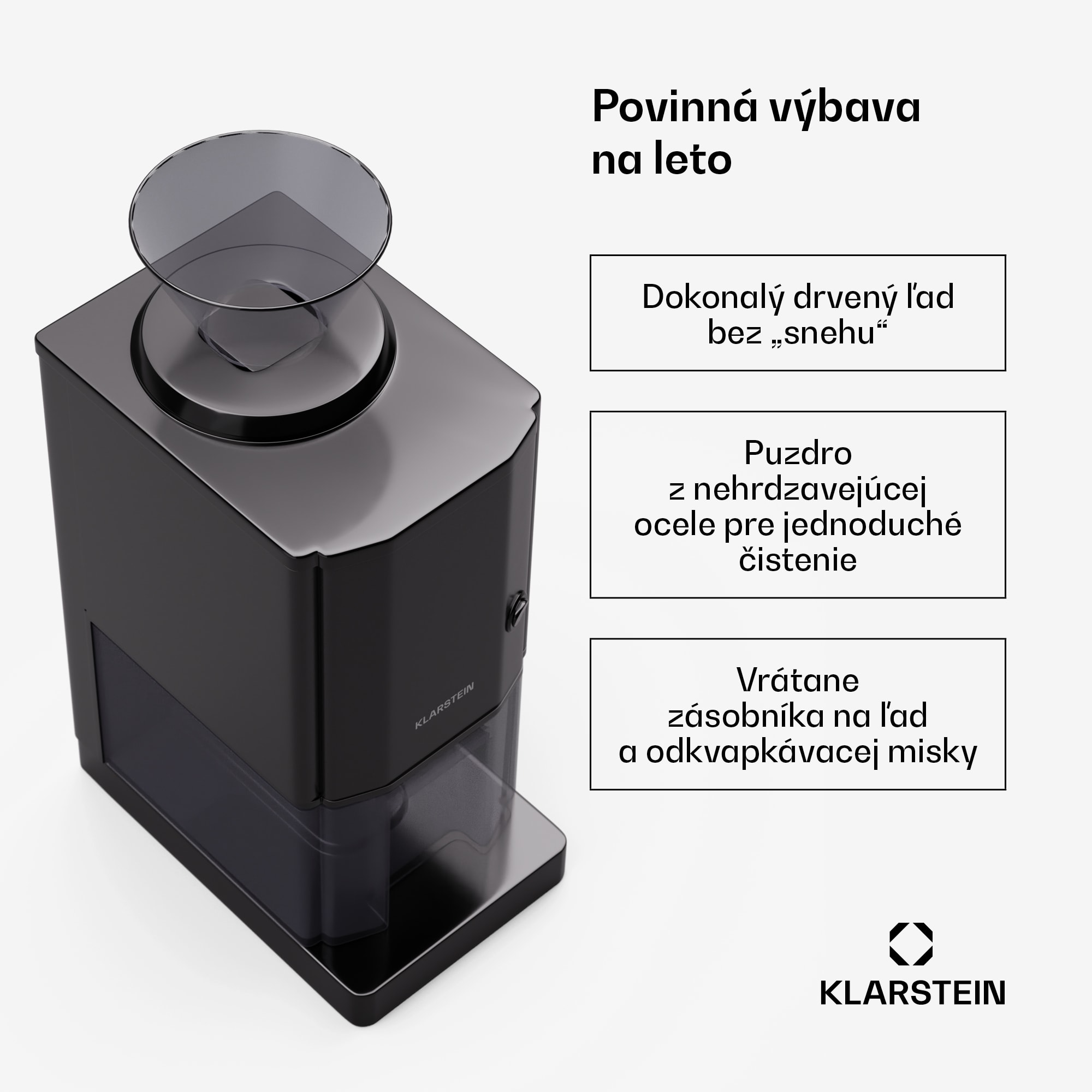 Klarstein Icebreaker drvič ľadu 12 kg/h, nádrž na ľad 3,5 l