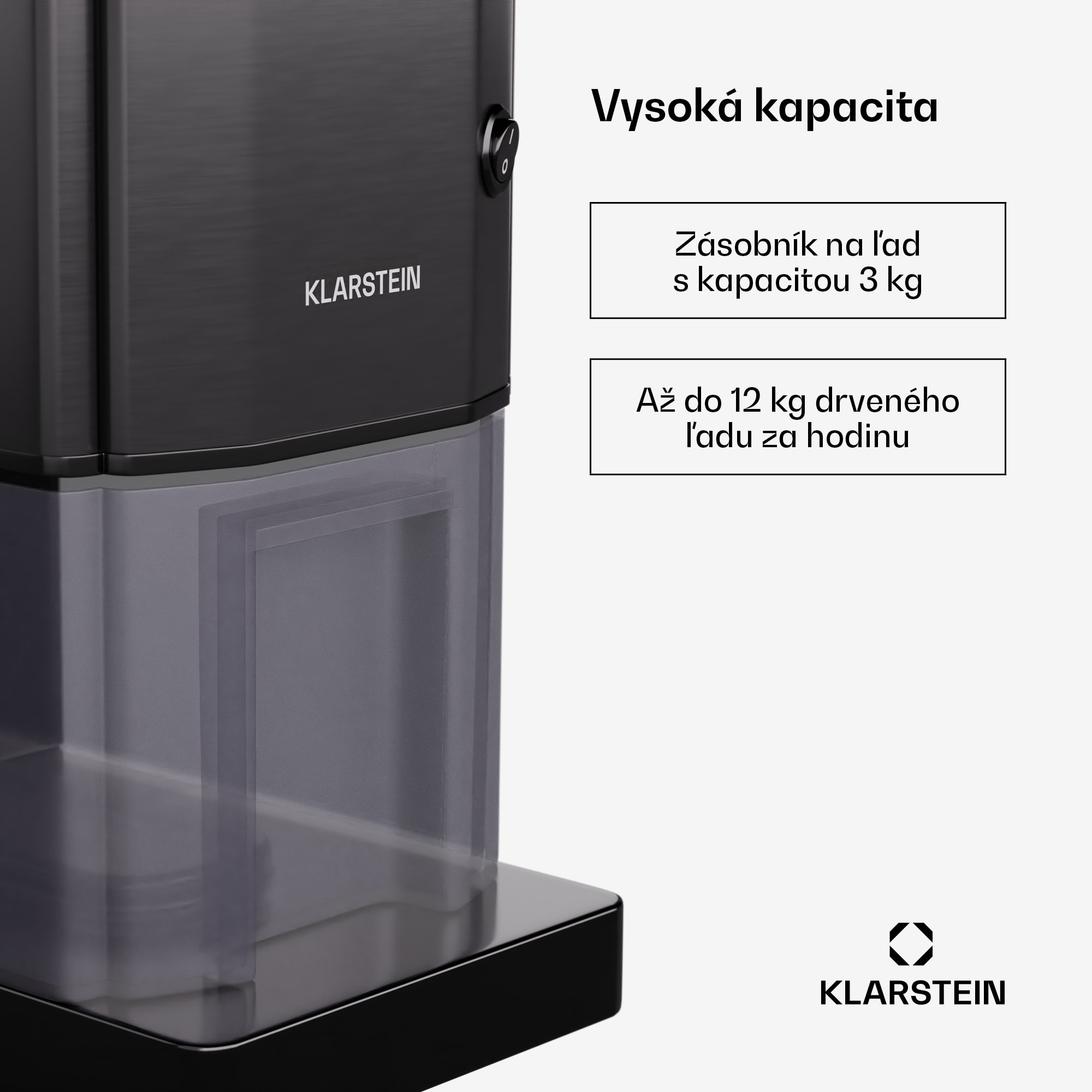 Klarstein Icebreaker drvič ľadu 12 kg/h, nádrž na ľad 3,5 l – Obrázok 2