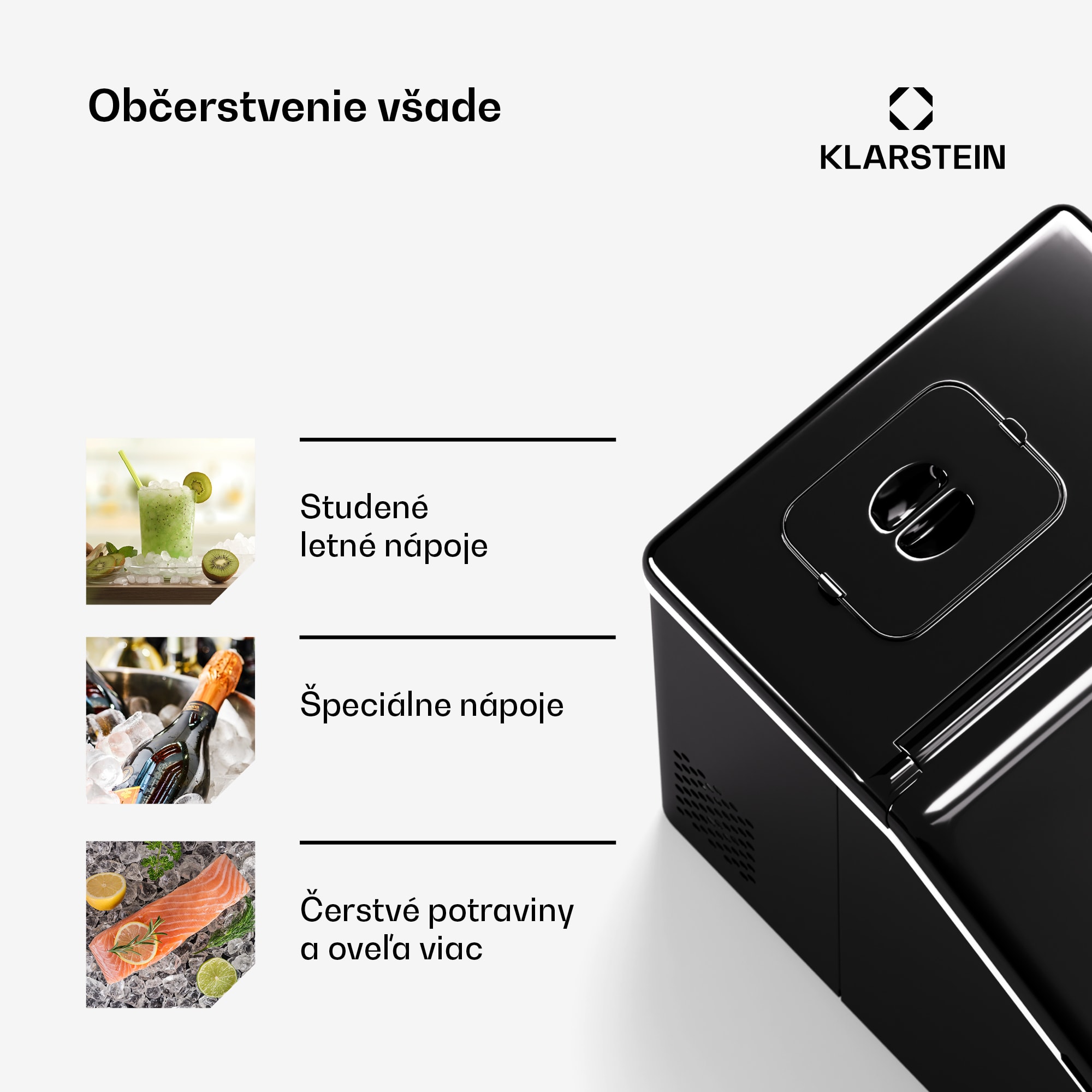 Klarstein Clearcube stroj na výrobu kociek ľadu, číry ľad, 13 kg/24 h – Obrázok 4