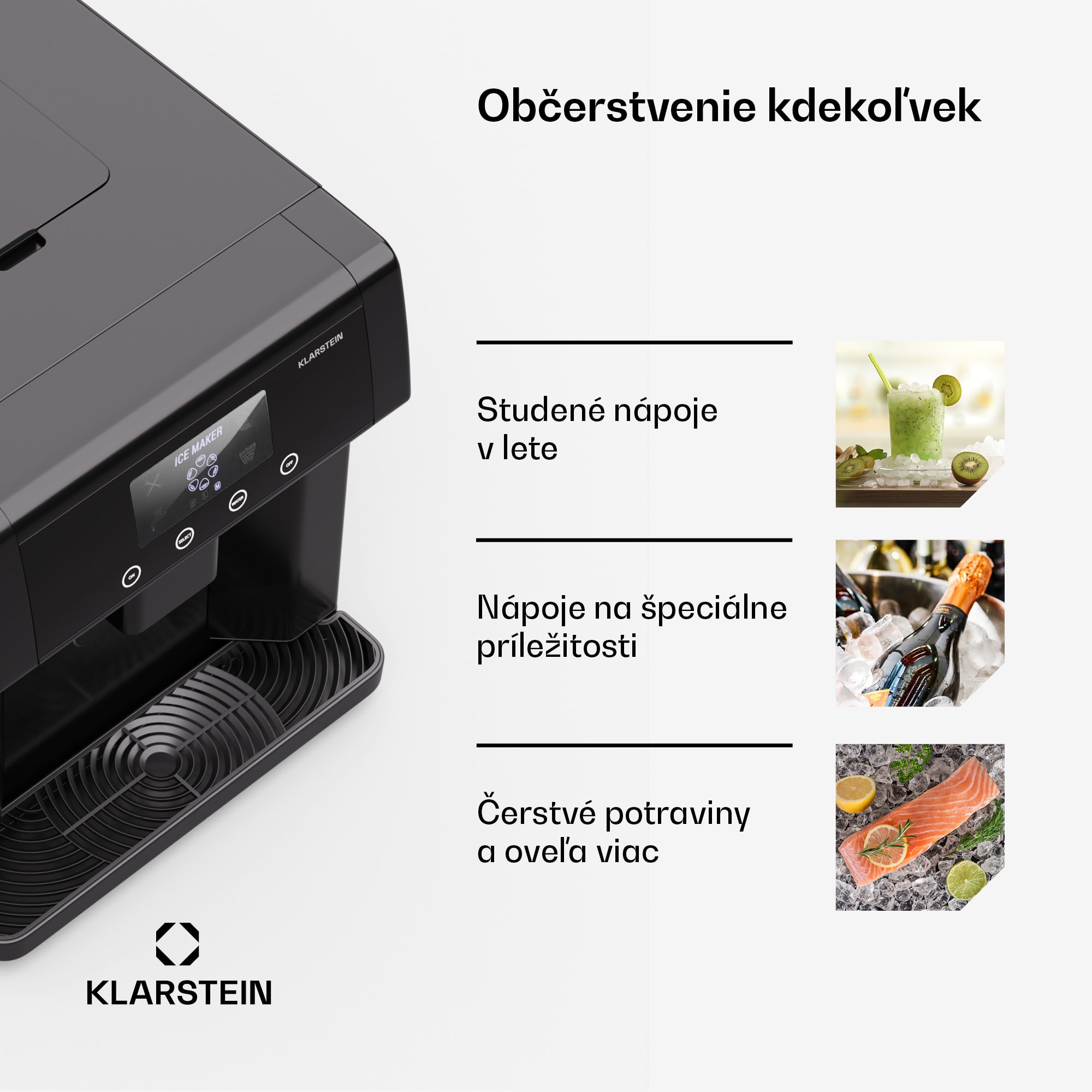 Klarstein Eiszeit výrobník kociek ľadu z nehrdzavejúcej ocele 3 veľkosti kociek ľadu strieborná – Obrázok 4