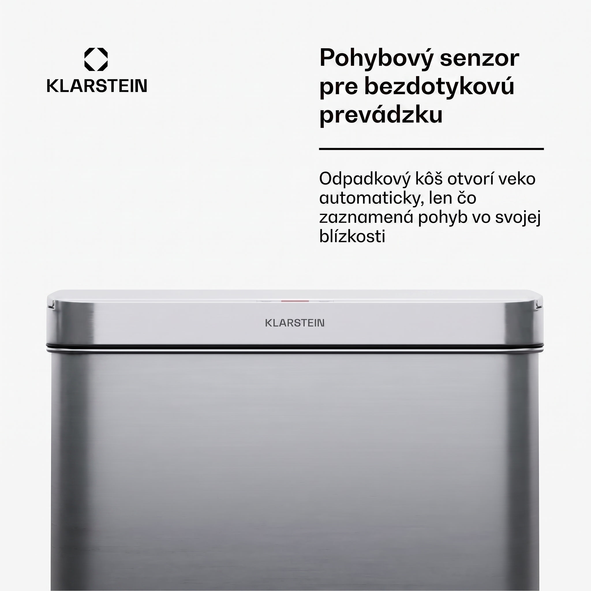 Klarstein Touchless, senzorový odpadkový kôš, 60 l, z nehrdzavejúcej ocele, Soft-Close zatváranie, napájaný batériou, LED displej, časovač – Obrázok 2