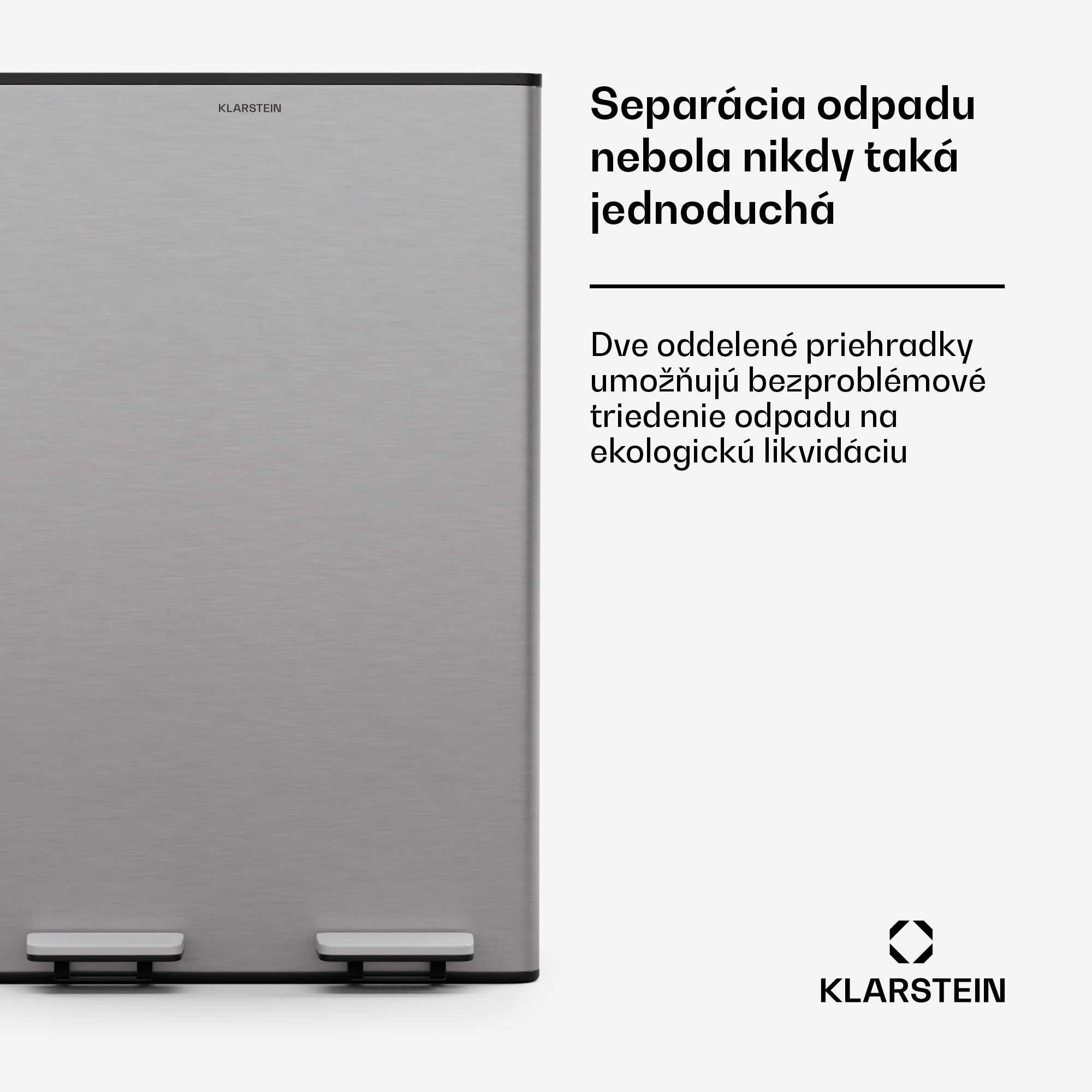 Klarstein EcoVista, odpadkový kôš s kompostérom, 60 l + 3 l/kôš + kompostér, Soft-Close