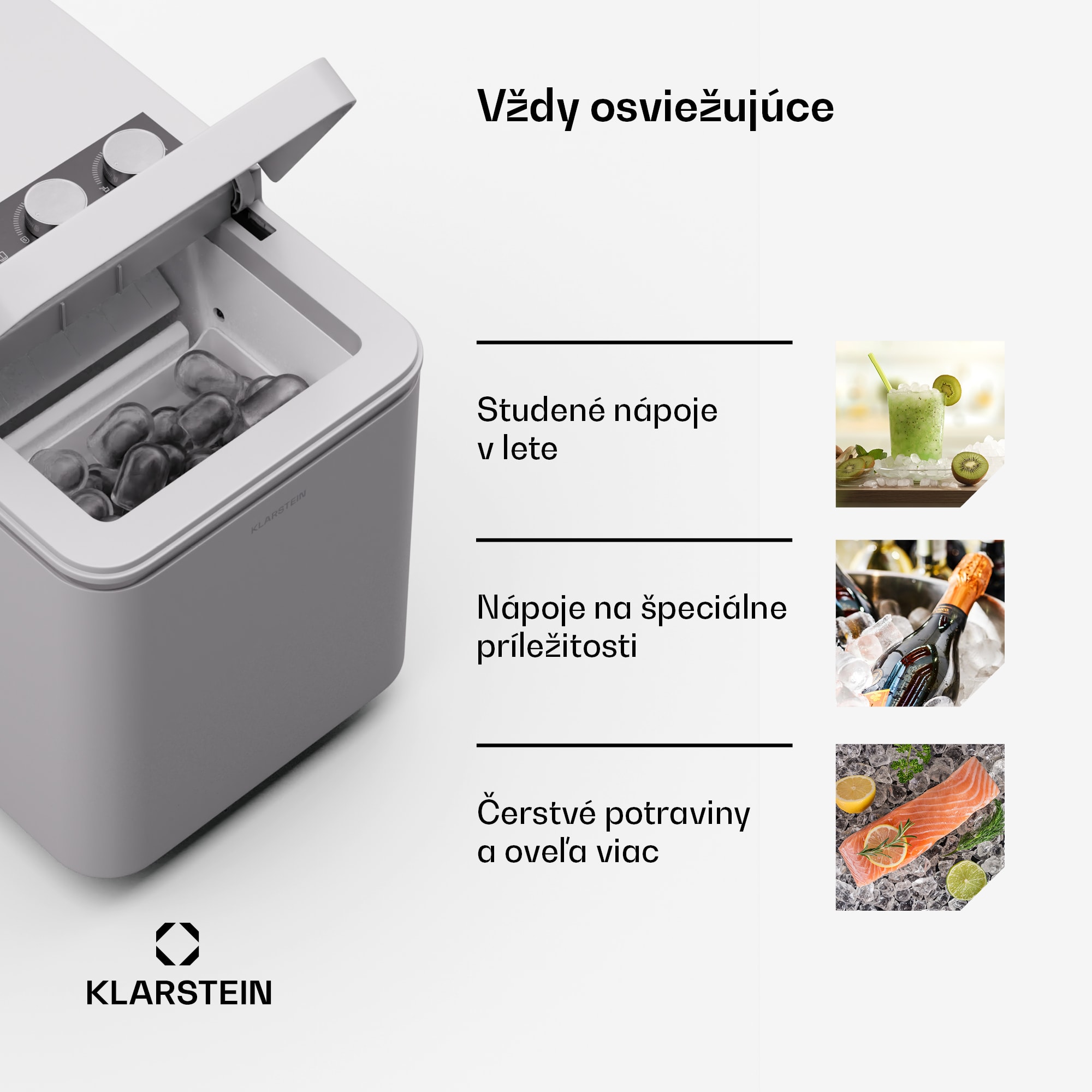 Klarstein IceCraft zmrzlinovač | 2 režimy | 1,3 l studenej vody | automatické čistenie | 12 kg/24 h – Obrázok 4
