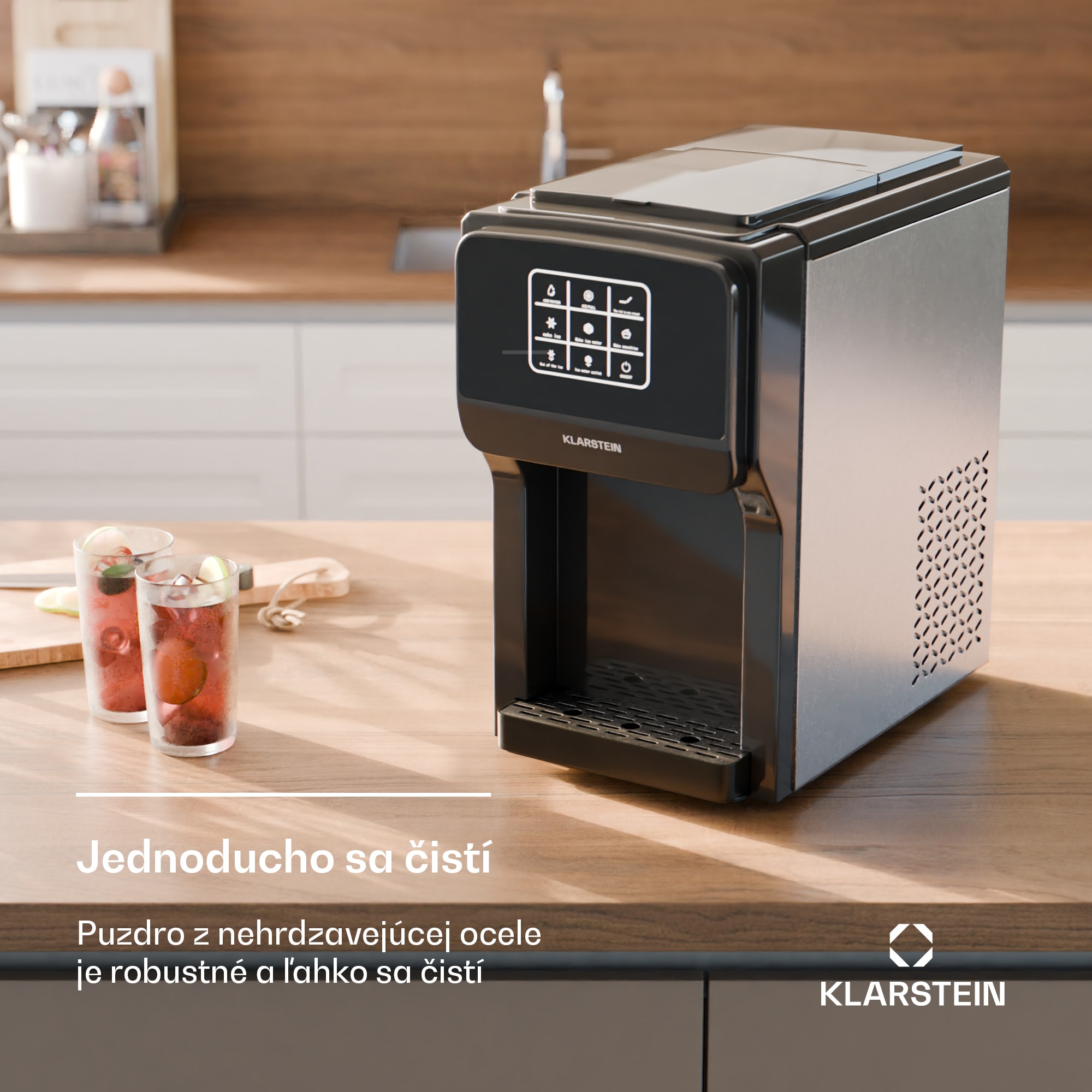 Klarstein ArcticBlend 3v1 výrobník ľadu, 20 kg/24h, Bullet Ice, Drvený ľad, Dávkovač vody – Obrázok 2