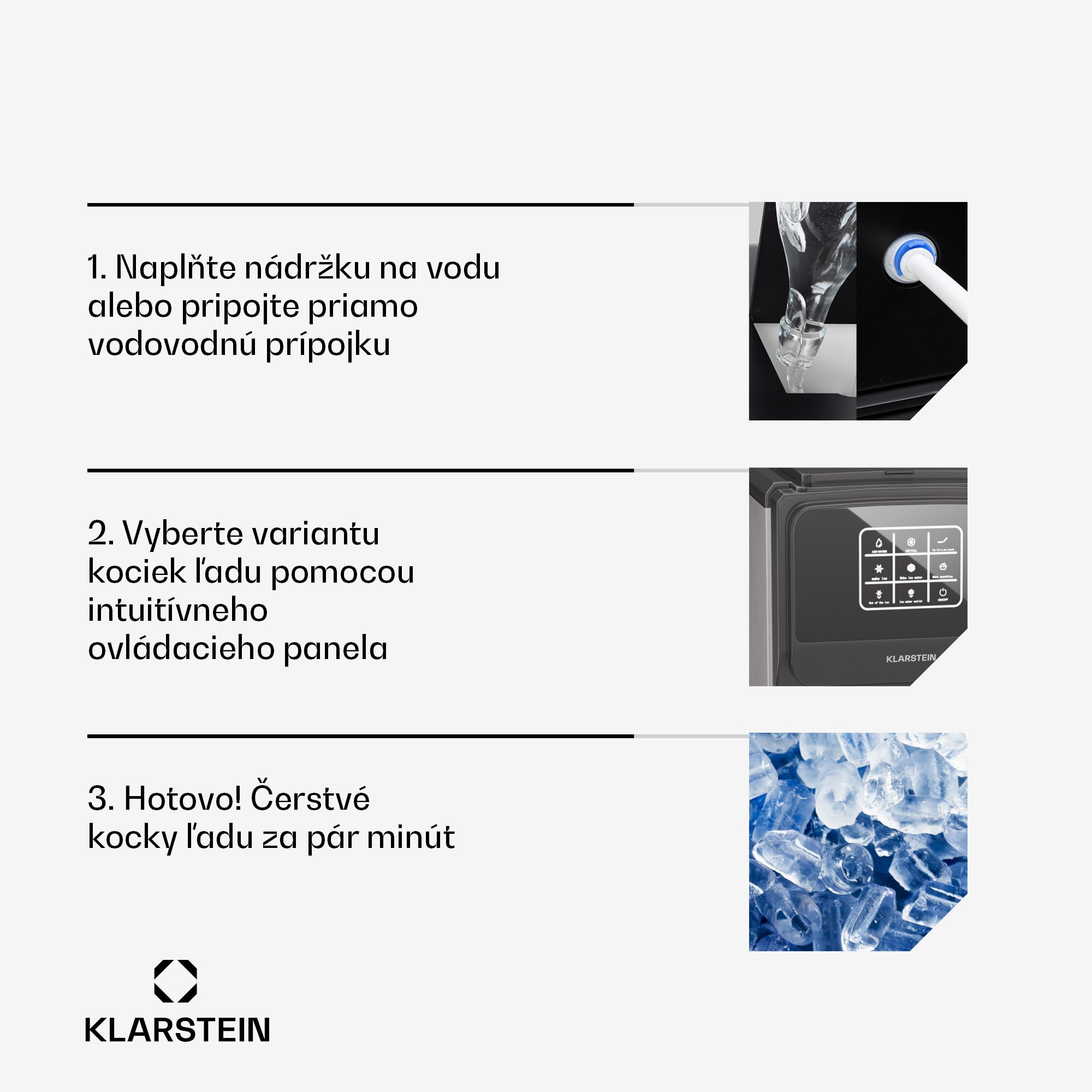 Klarstein ArcticBlend 3v1 výrobník ľadu, 20 kg/24h, Bullet Ice, Drvený ľad, Dávkovač vody – Obrázok 4