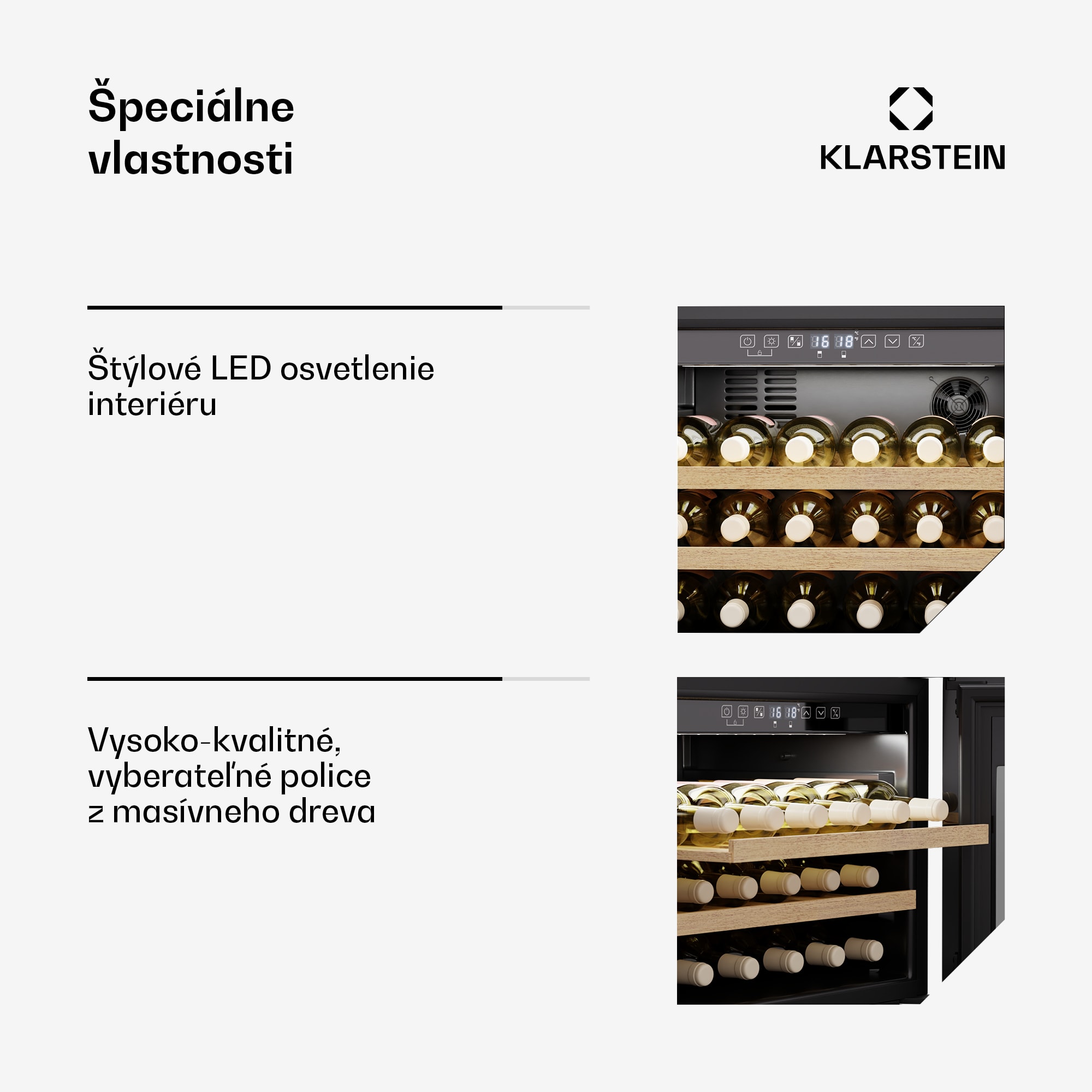 Klarstein Rhone 28 Uno chladnička na víno, 28 fliaš, LED ovládanie, push-to-open, tichá – Obrázok 4