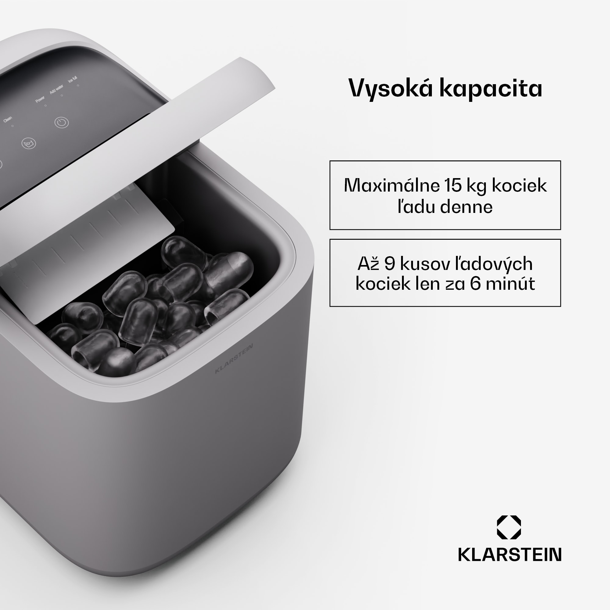 Klarstein SparkIce zmrzlinovač | 2 režimy | 1,5 l studenej vody | automatické čistenie | 15 kg/24h