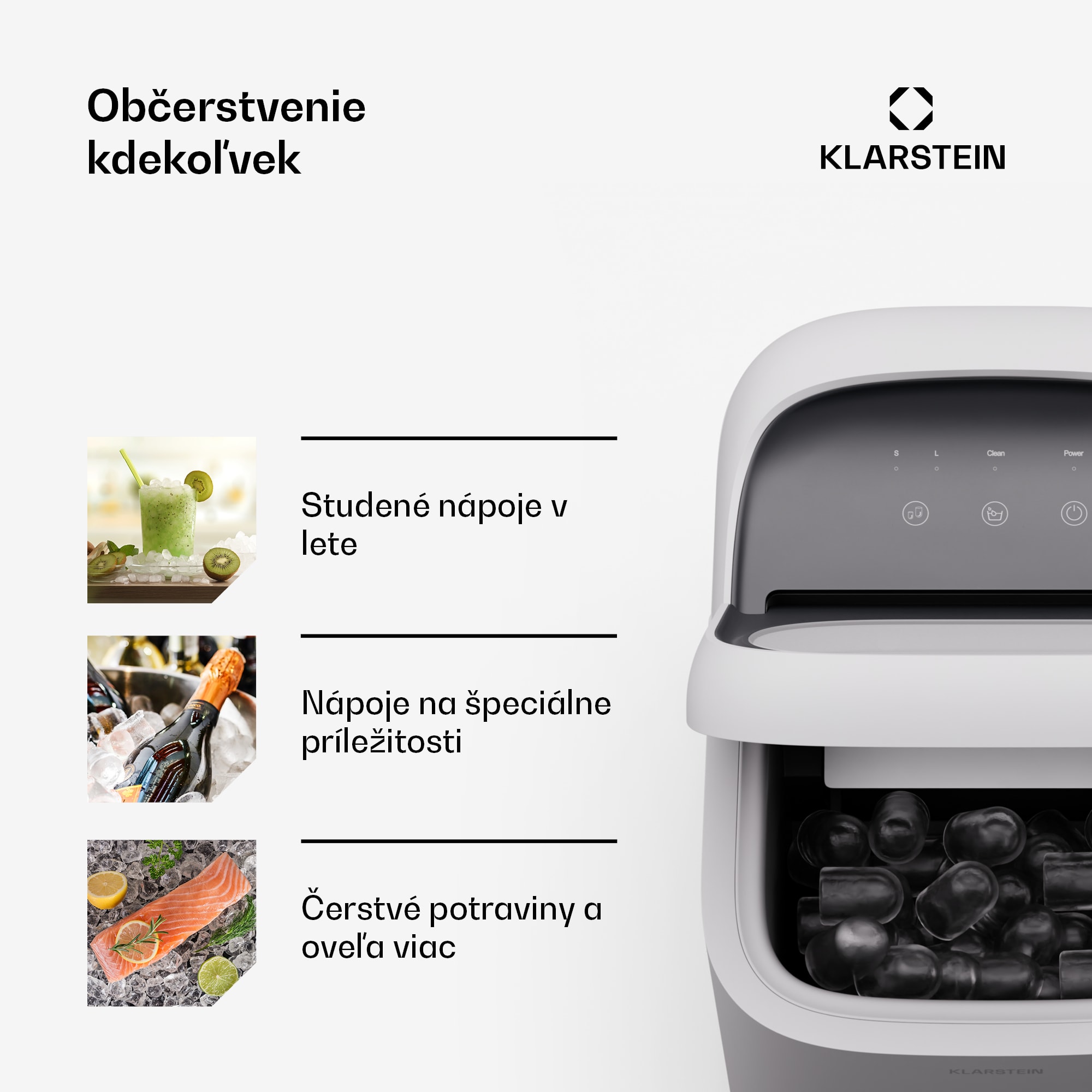 Klarstein SparkIce zmrzlinovač | 2 režimy | 1,5 l studenej vody | automatické čistenie | 15 kg/24h – Obrázok 4