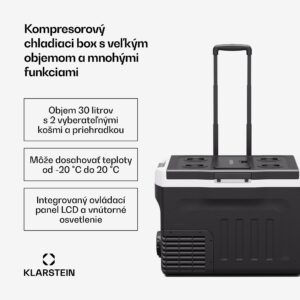 Klarstein PolarForce 28 l kompresorový chladiaci box| LCD panel, osvetlenie, off-road, ochrana batérie, 12V/230V