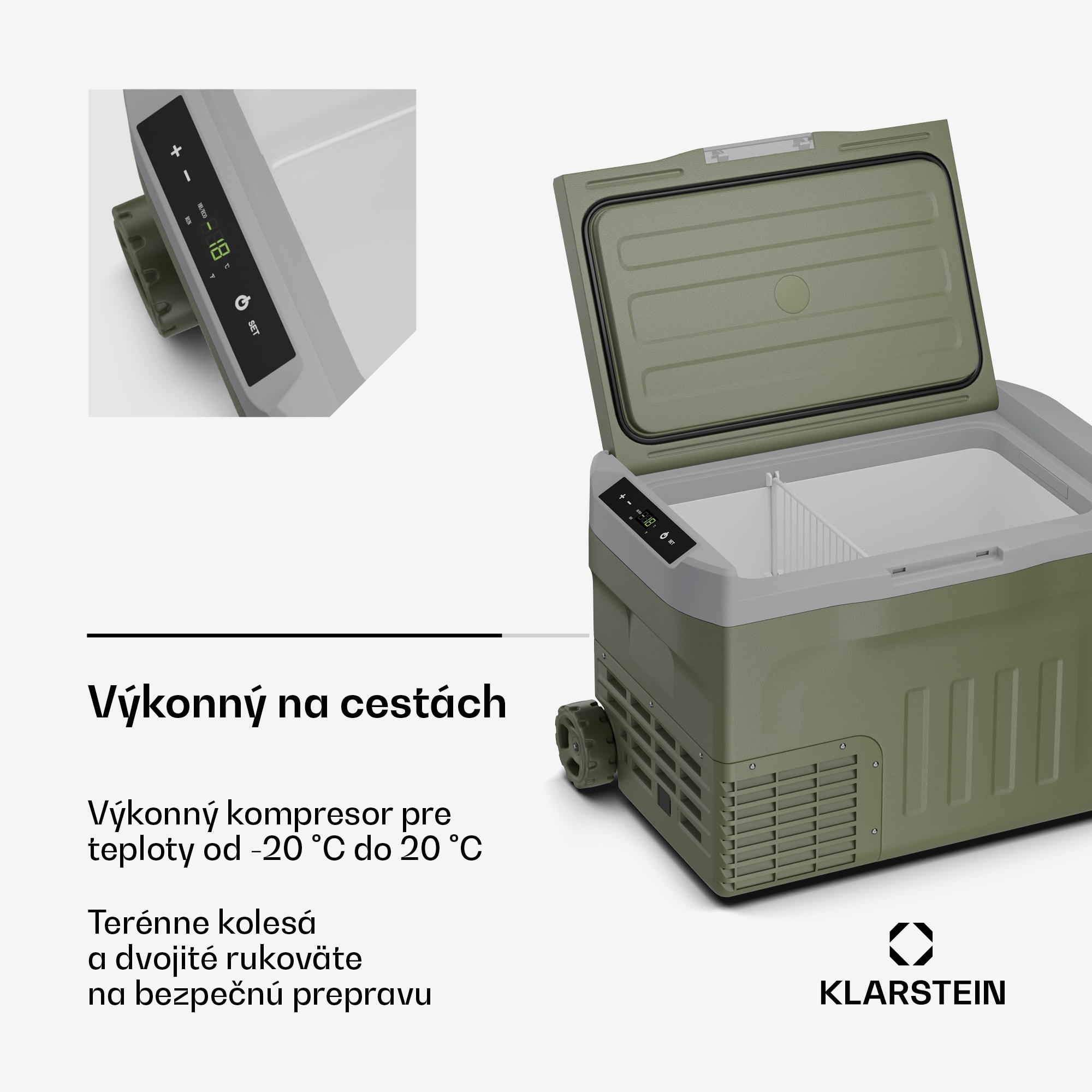 Klarstein PolarForce 28l kompresorový chladiaci box| LCD panel, osvetlenie, off-road, ochrana batérie, 12V/230V – Obrázok 3