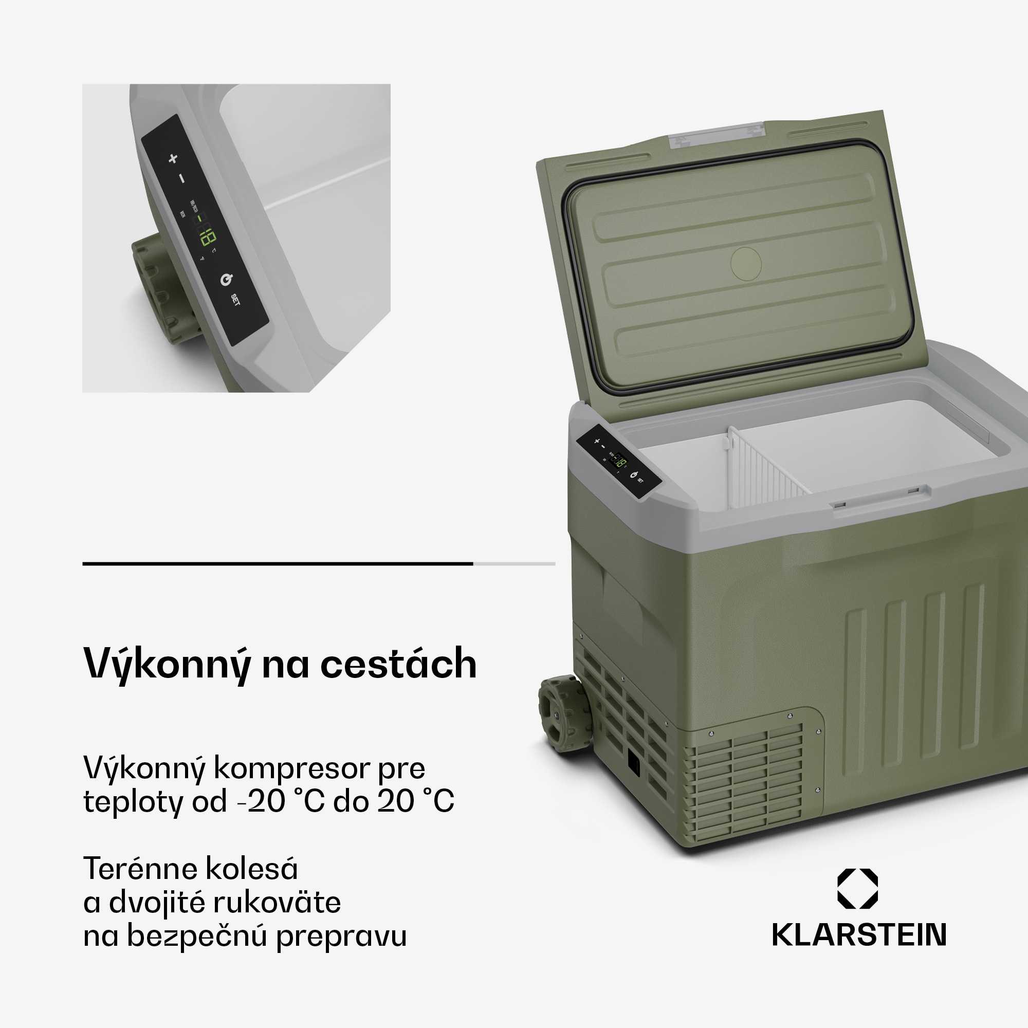 Klarstein PolarForce 37l kompresorový chladiaci box| LCD panel, osvetlenie, off-road, ochrana batérie, 12V/230V – Obrázok 3