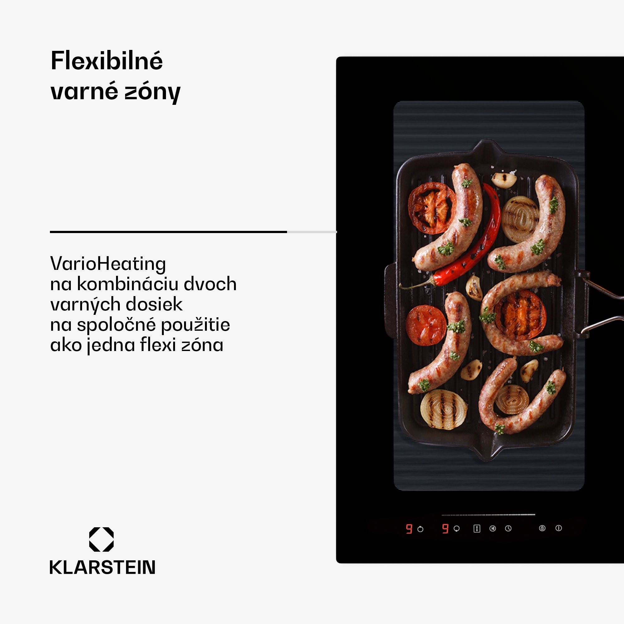Klarstein Full House 77 Down Air System, indukčná varná doskA digestor, 444 m³/h, EEC A – Obrázok 2