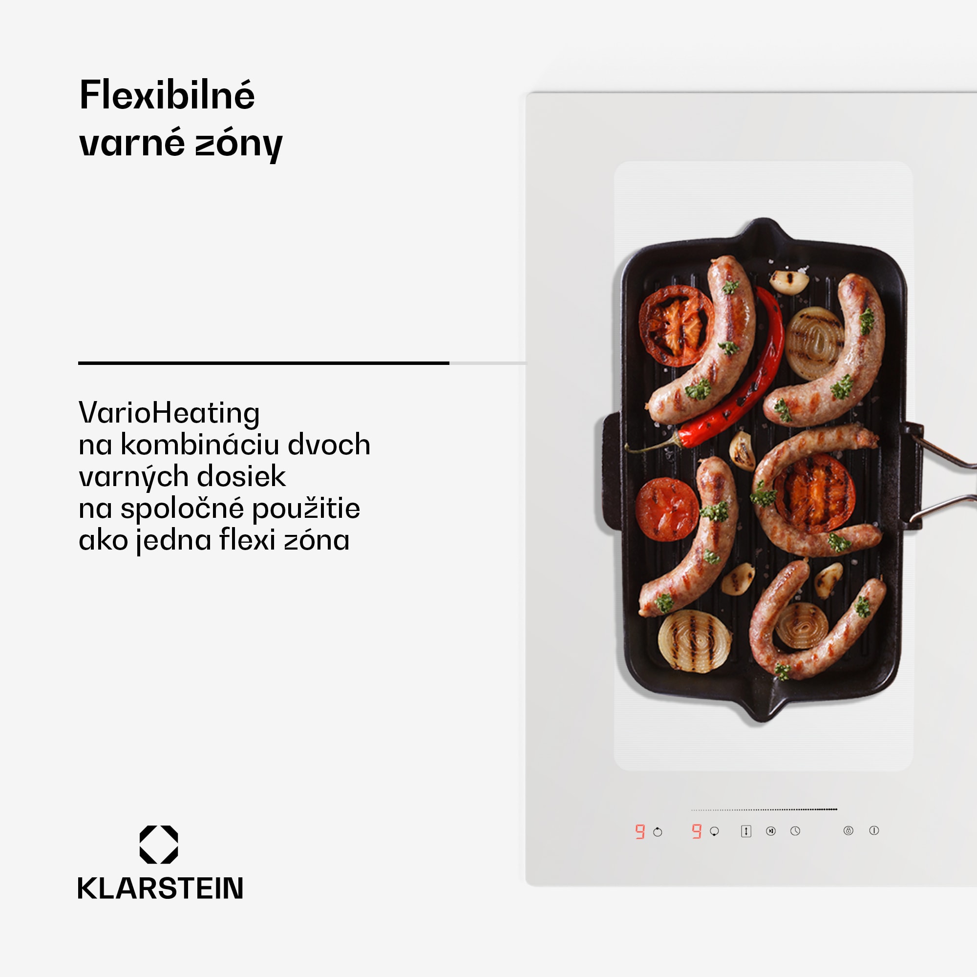 Klarstein Full House 77 Down Air System, indukčná varná doskA digestor, 444 m³/h, EEC A – Obrázok 2