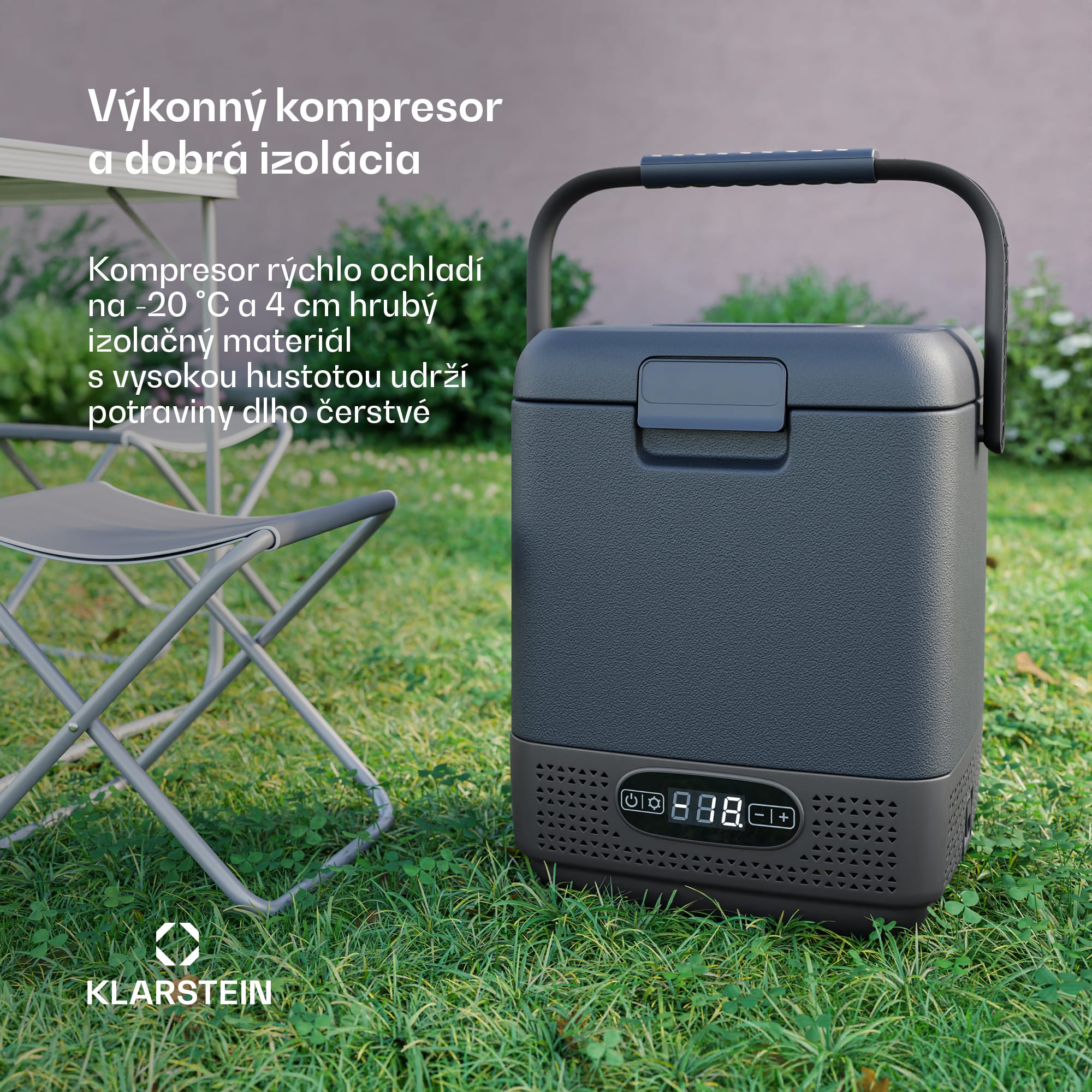 Klarstein SwiftFrost 12L chladiaci box, 12V-24V/230V, do -20 °C, kompresor, 2 úrovne výkonu, LED displej – Obrázok 2