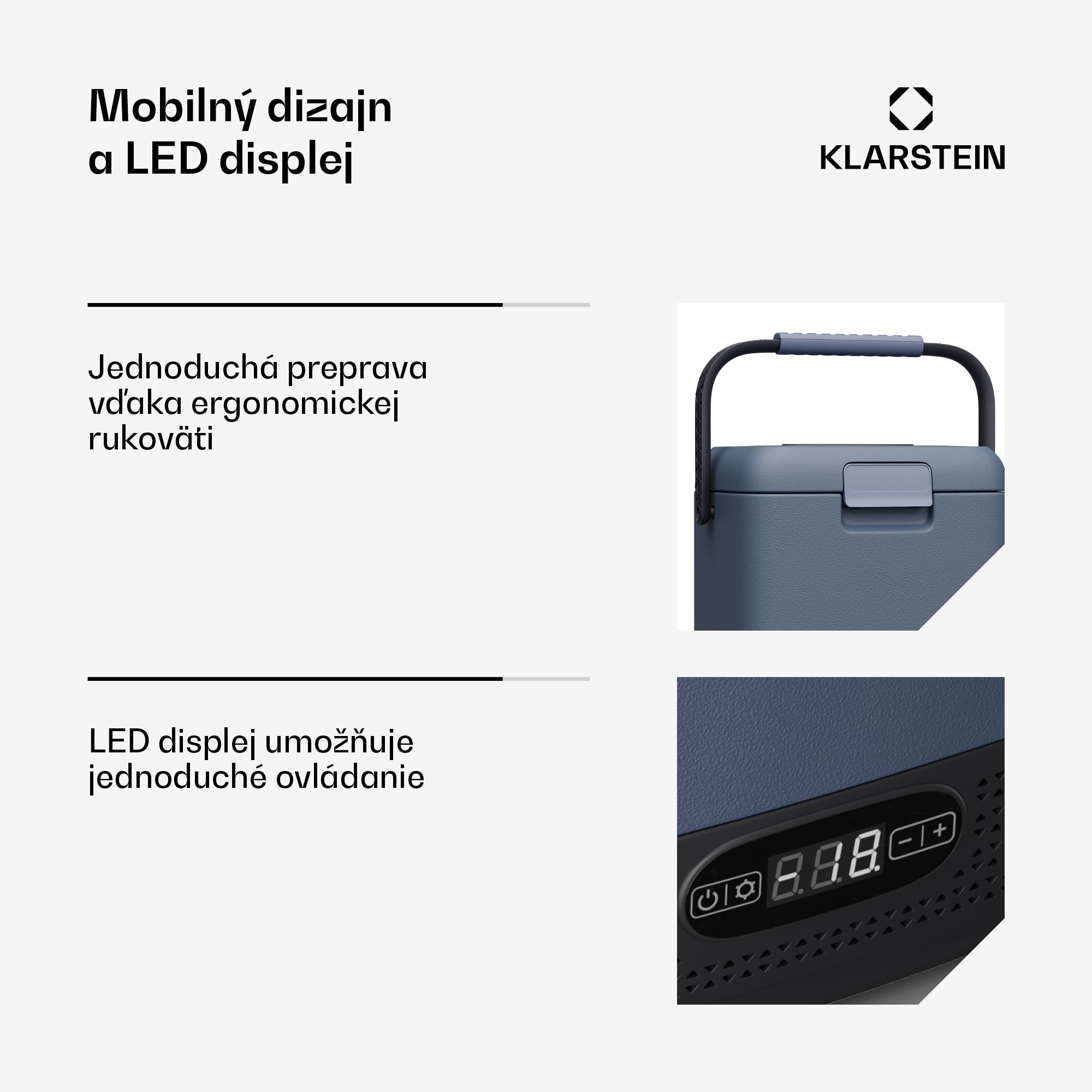 Klarstein SwiftFrost 12L chladiaci box, 12V-24V/230V, do -20 °C, kompresor, 2 úrovne výkonu, LED displej – Obrázok 3