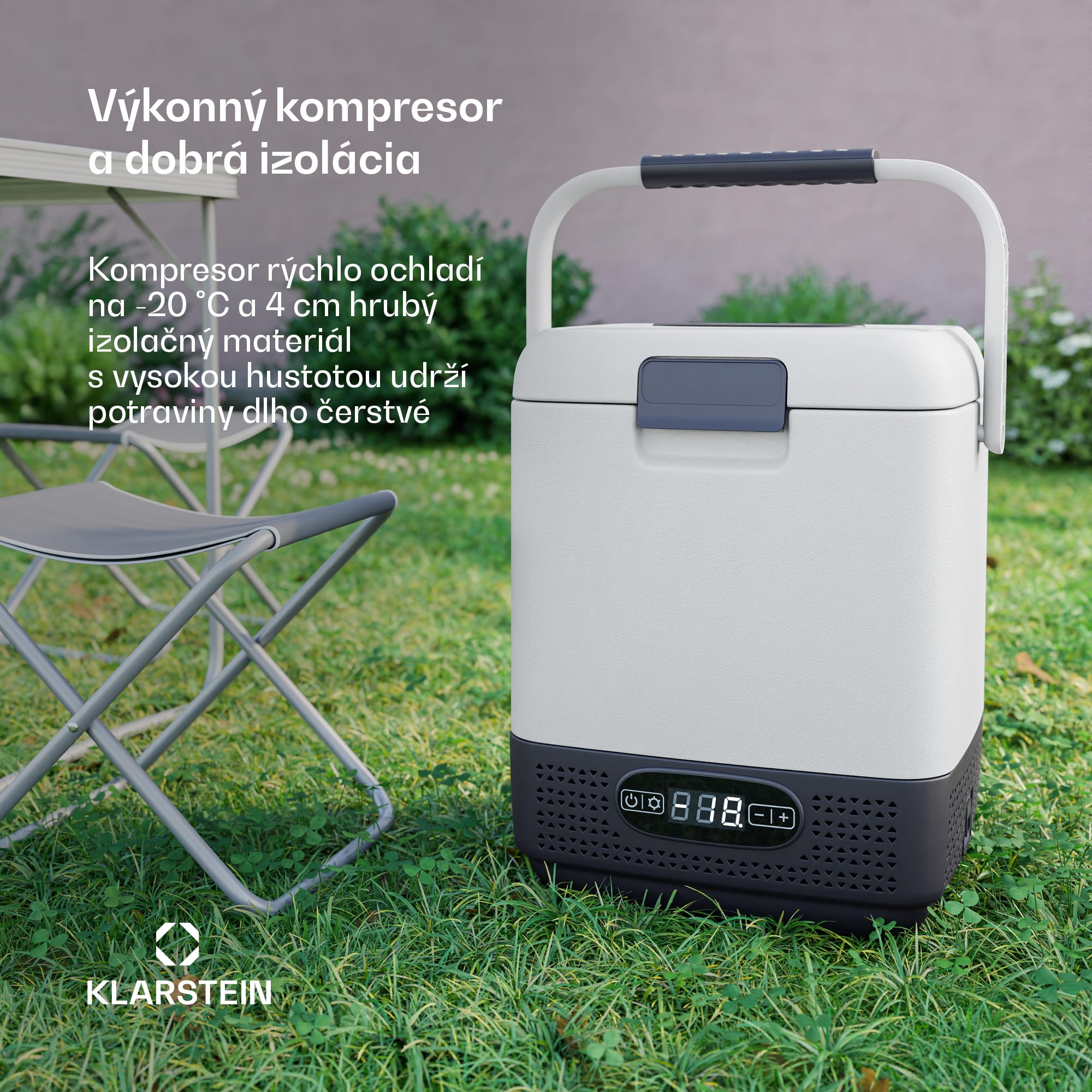 Klarstein SwiftFrost 12L chladiaci box, 12V-24V/230V, do -20 °C, kompresor, 2 úrovne výkonu, LED displej – Obrázok 2